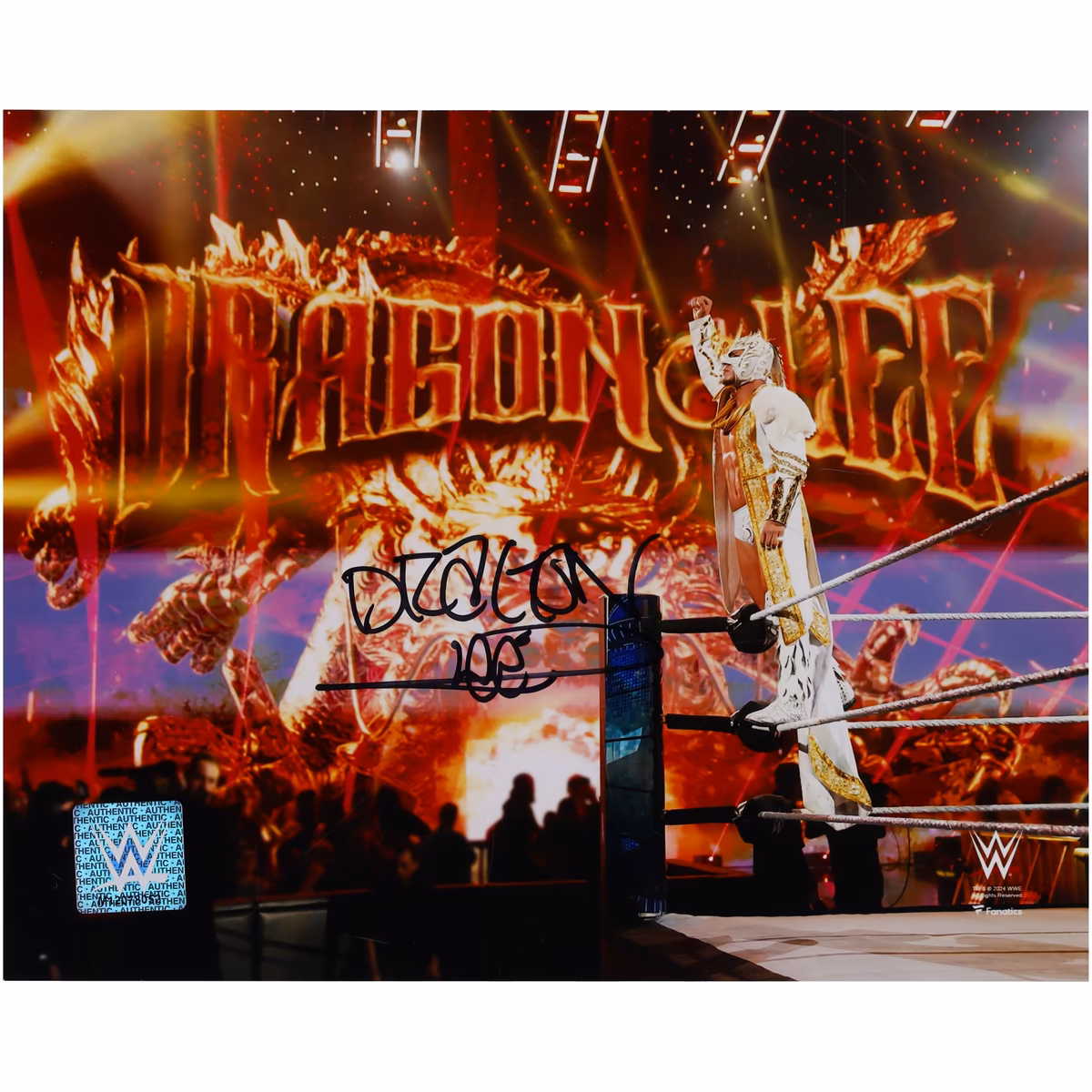 Dragon Lee WWE Autographed 8'' x 10'' Entrance Photograph