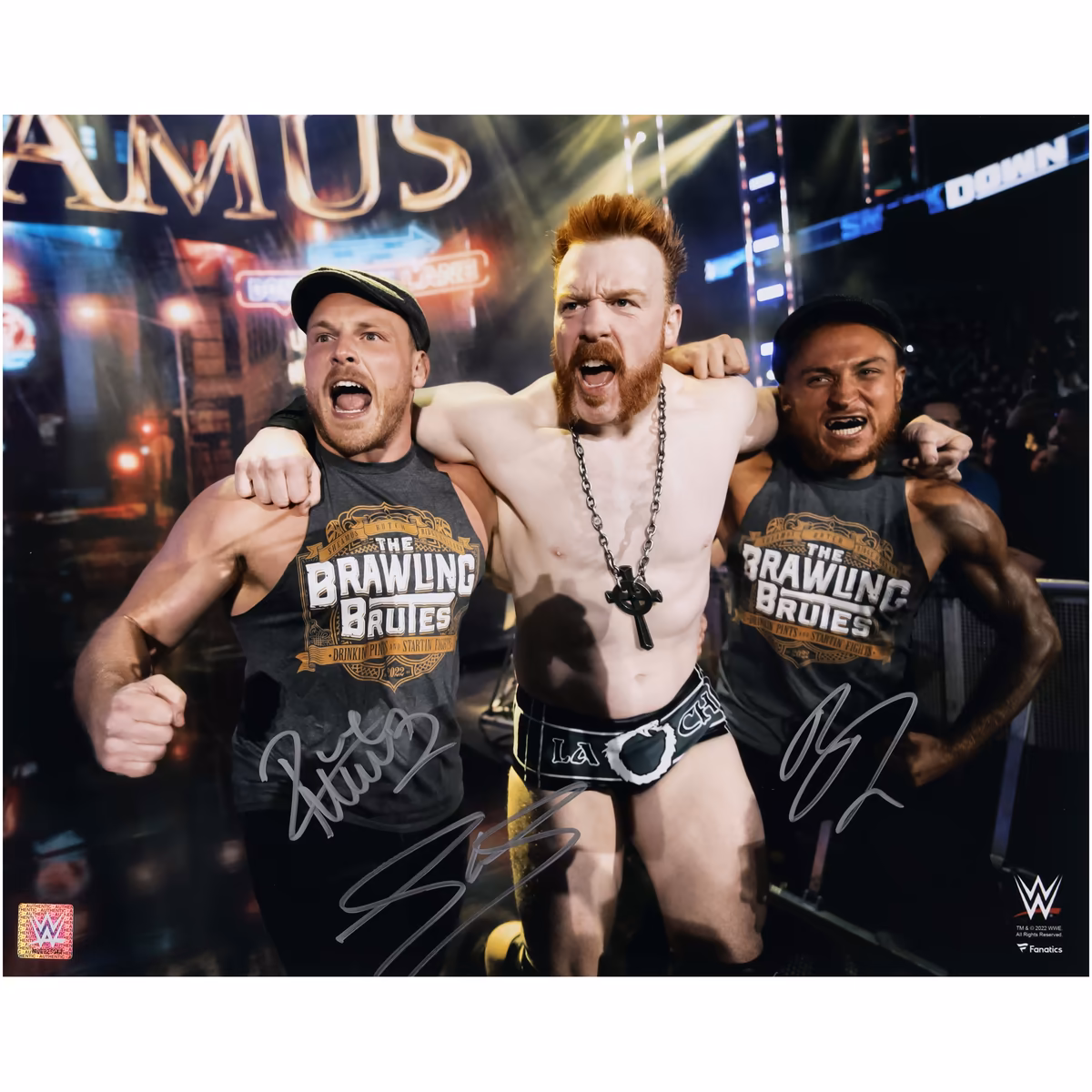 The Brawling Brutes WWE Autographed 16" x 20" Ring Entrance Photo