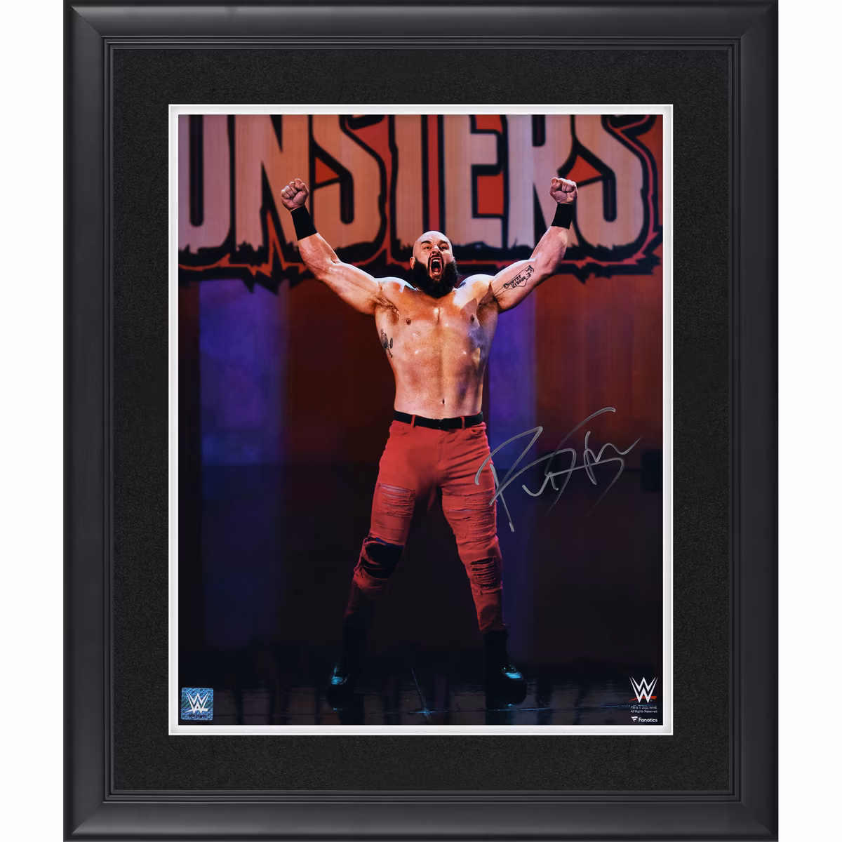 Braun Strowman WWE Autographed Framed 16" x 20" Entrance Raising Arms Photograph 1 Braun Strowman WWE Autographed Framed 16" x 20" Entrance Raising Arms Photograph