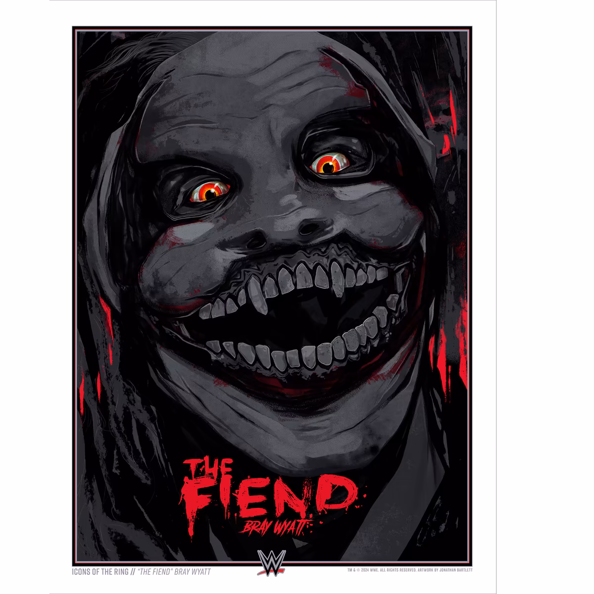 Bray Wyatt WWE Unsigned 18" x 24" Icons Of The Ring Art Print by Jonathan Bartlett