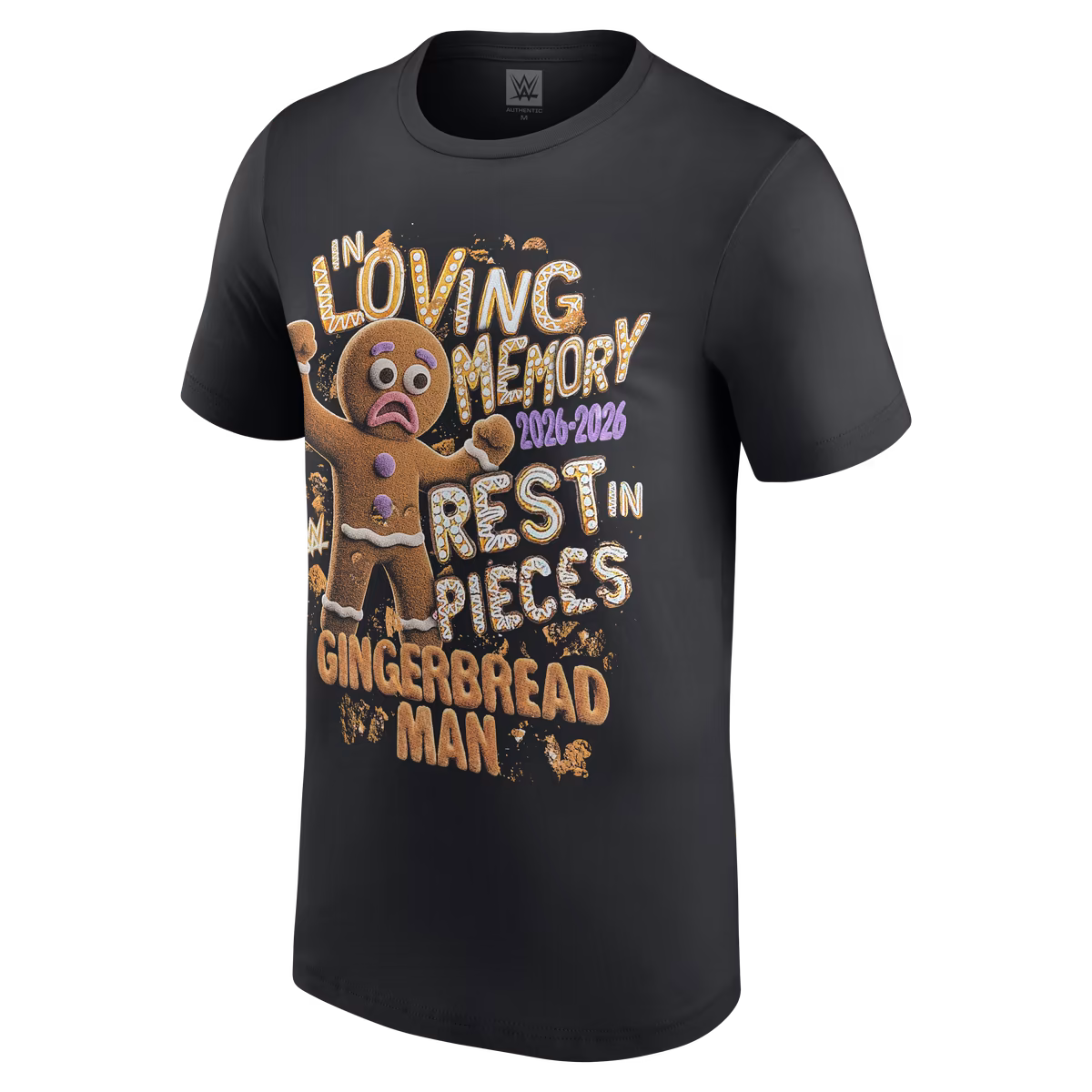 Men's Black Sami Zayn Gingerbread In Loving Memory T-Shirt 3 Men's Black Sami Zayn Gingerbread In Loving Memory T-Shirt