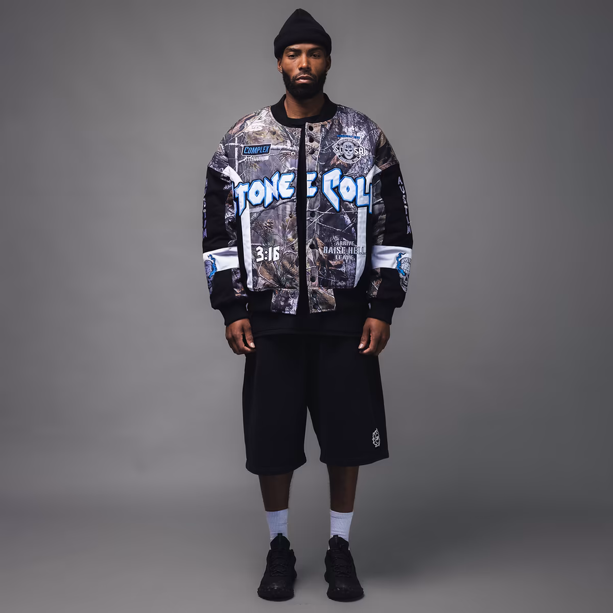 Men's WWE x Complex Camo "Stone Cold" Steve Austin Full-Snap Race Jacket 8 Men's WWE x Complex Camo "Stone Cold" Steve Austin Full-Snap Race Jacket