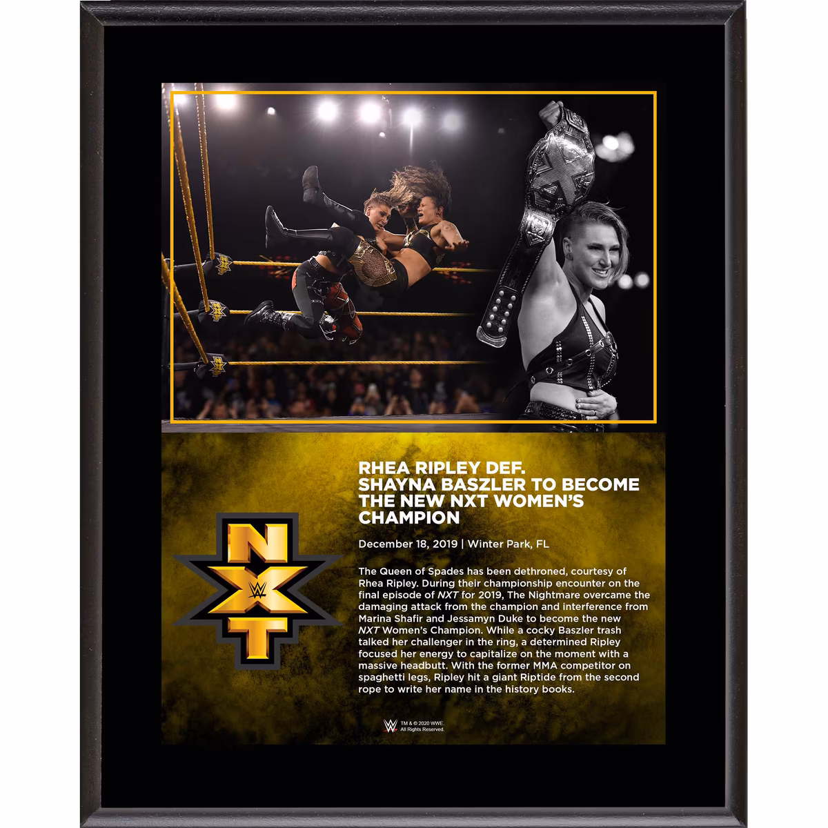 Rhea Ripley WWE Framed 10.5" x 13" New NXT Champion Collage 1 Rhea Ripley WWE Framed 10.5" x 13" New NXT Champion Collage