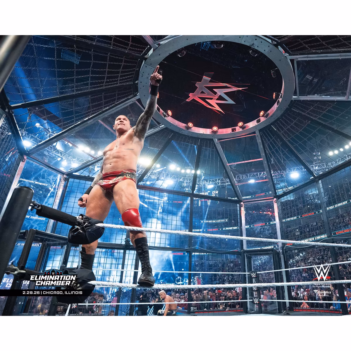 Randy Orton WWE Unsigned Men's Elimination Chamber 2026 Winner Photograph 2 Randy Orton WWE Unsigned Men's Elimination Chamber 2026 Winner Photograph