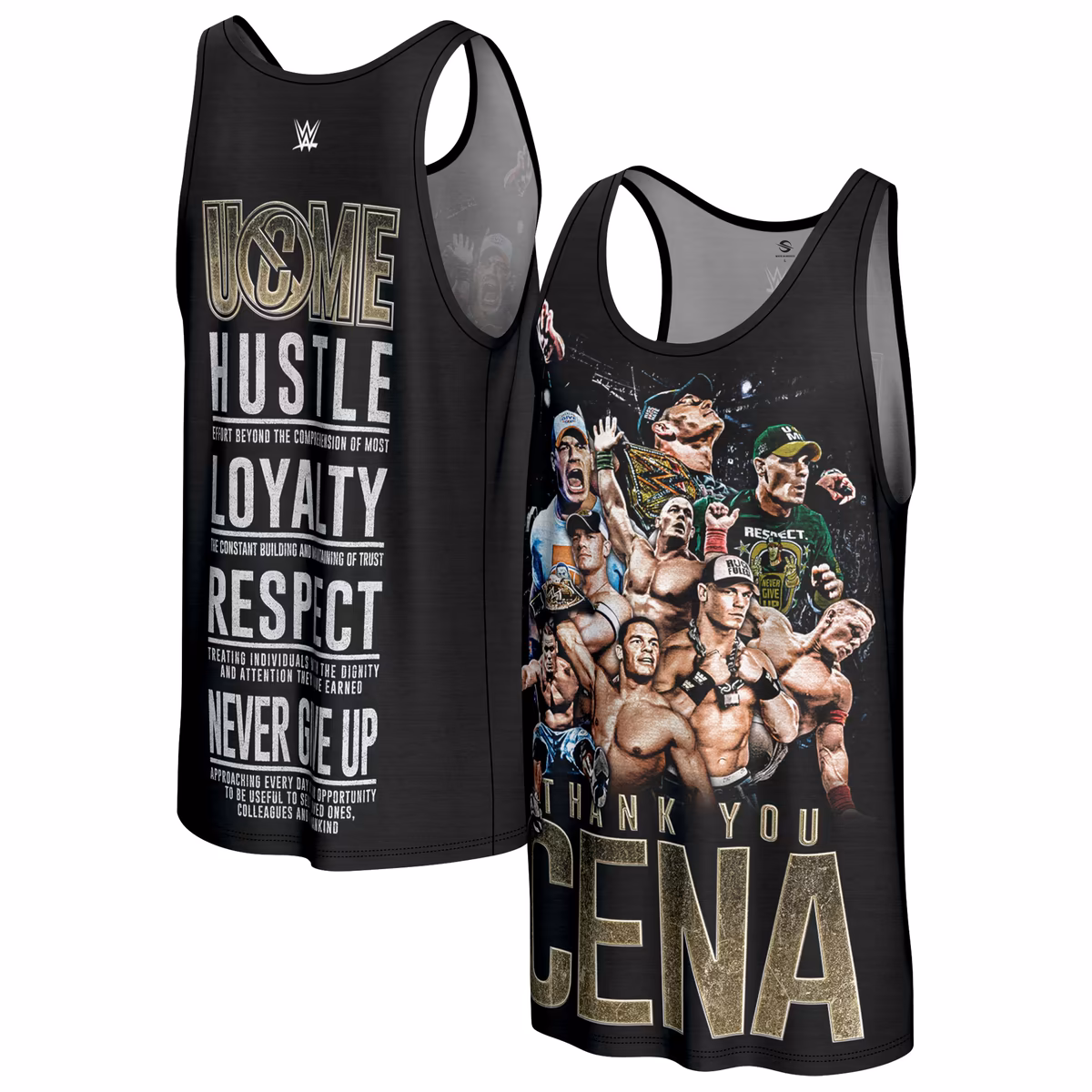 Men's ProSphere Black John Cena Thank You Tank 2 Men's ProSphere Black John Cena Thank You Tank