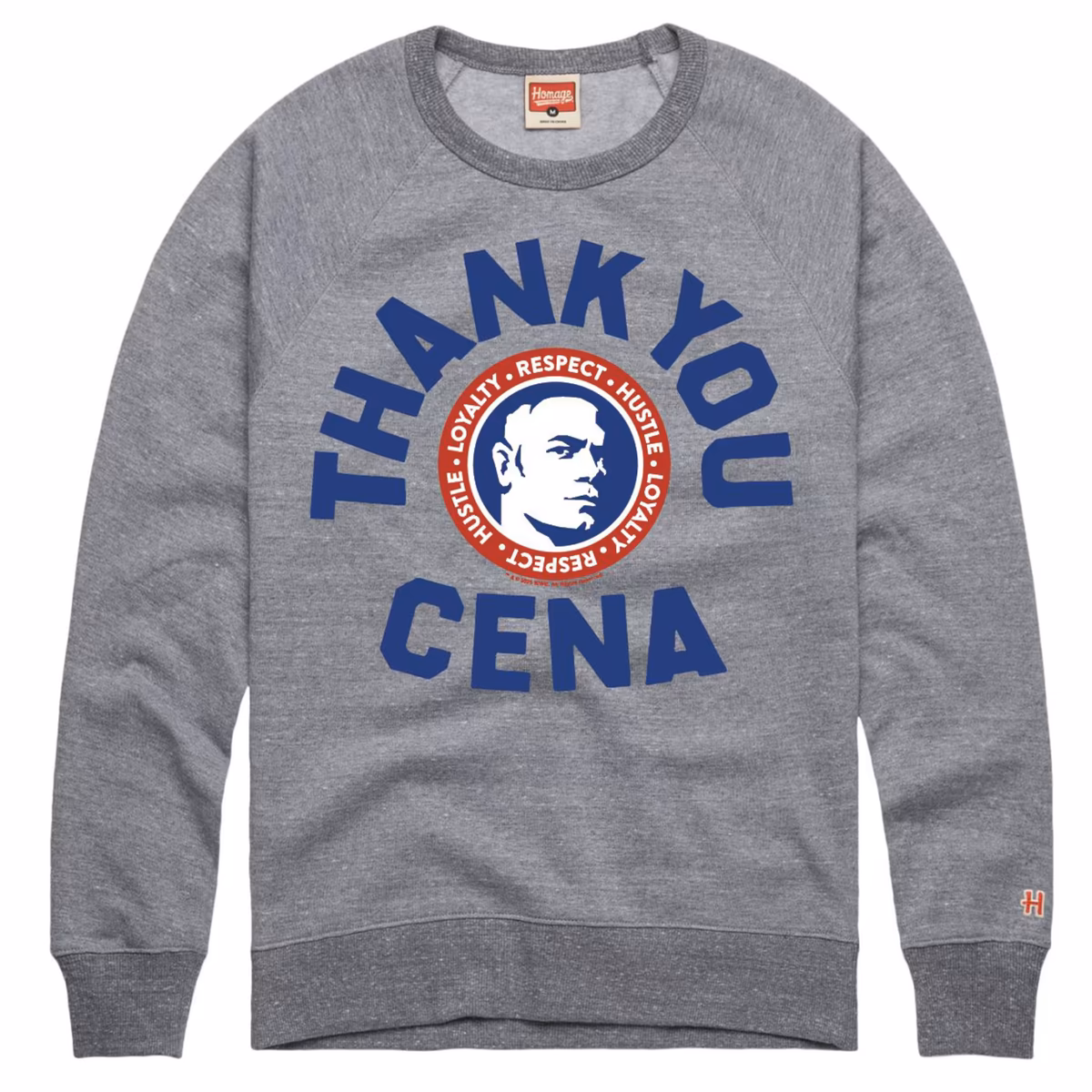 Men's Homage Gray John Cena Thank You Cena Raglan Tri-Blend Sweatshirt