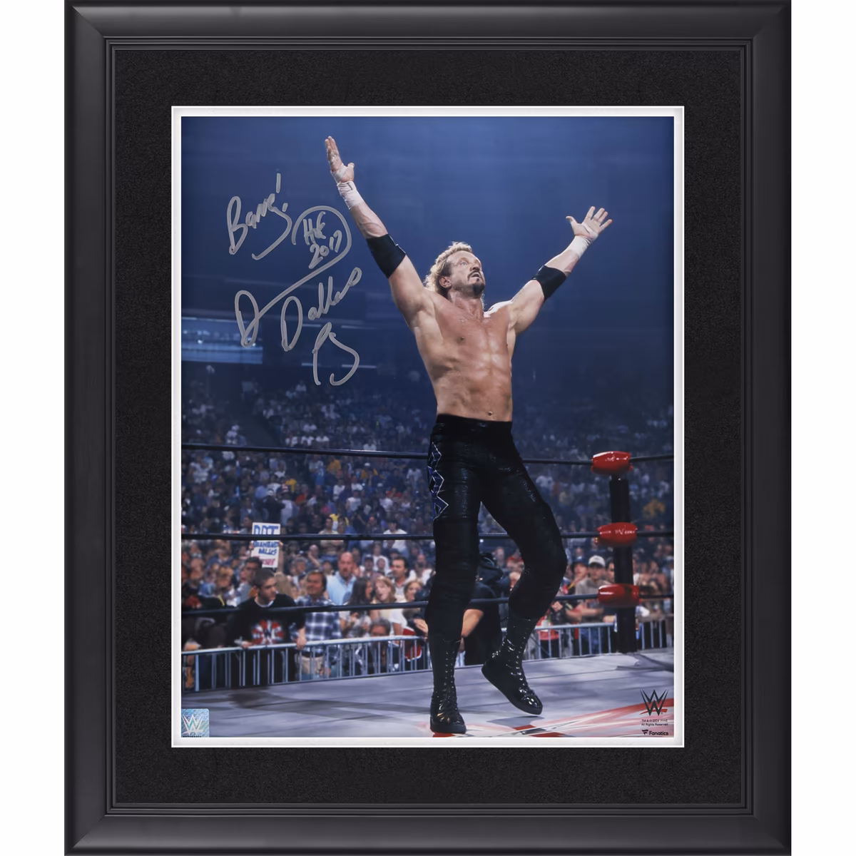Diamond Dallas Page WWE Autographed Framed 16" x 20" In Ring Raising Arms Photograph with "HOF 2017" & "Bang!" Inscriptions 4 Diamond Dallas Page WWE Autographed Framed 16" x 20" In Ring Raising Arms Photograph with "HOF 2017" & "Bang!" Inscriptions