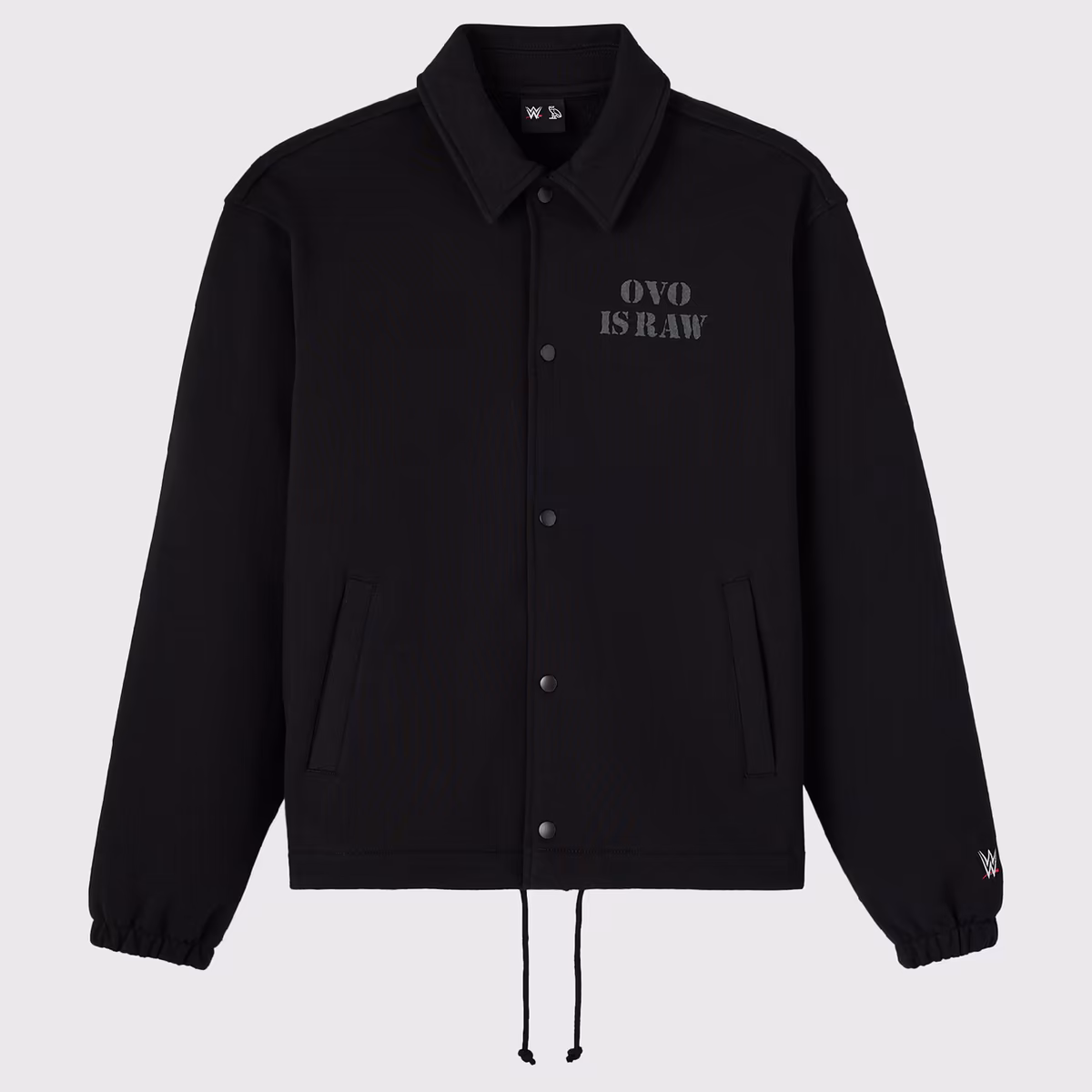 Unisex OVO x WWE Black RAW IS WAR Coaches Full-Snap Jacket