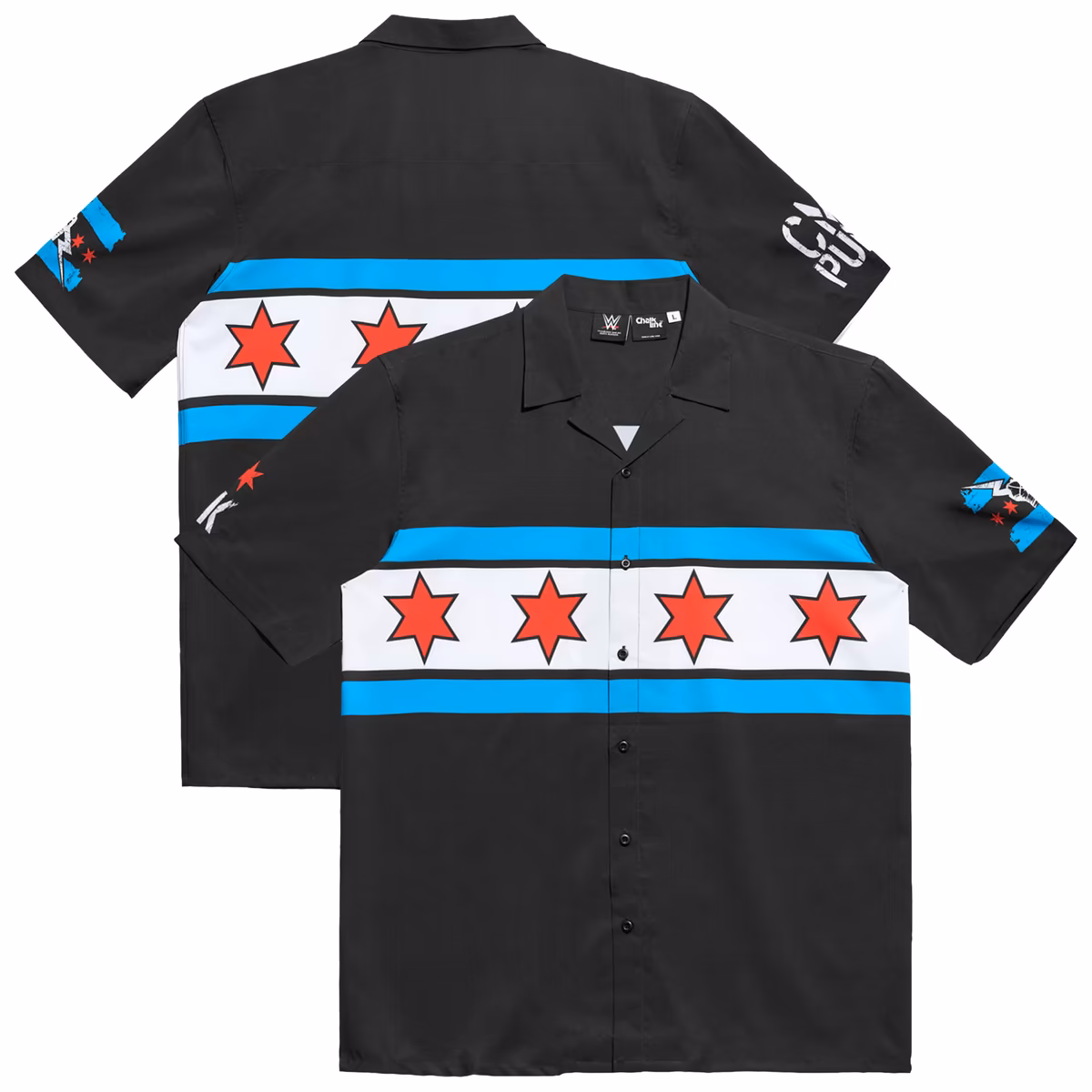 Men's Chalk Line Black CM Punk Superstar Button-Up Shirt