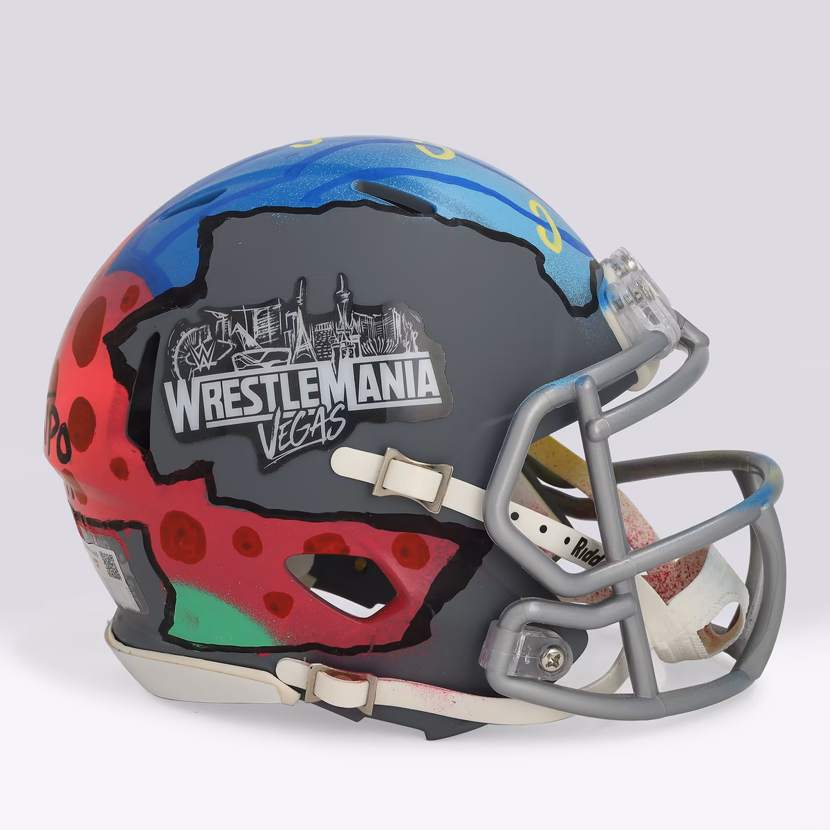 WrestleMania 42 Slate Riddell Mini Helmet - Art by JPO - Limited Edition #1/1 - NF70444643 13 WrestleMania 42 Slate Riddell Mini Helmet - Art by JPO - Limited Edition #1/1 - NF70444643