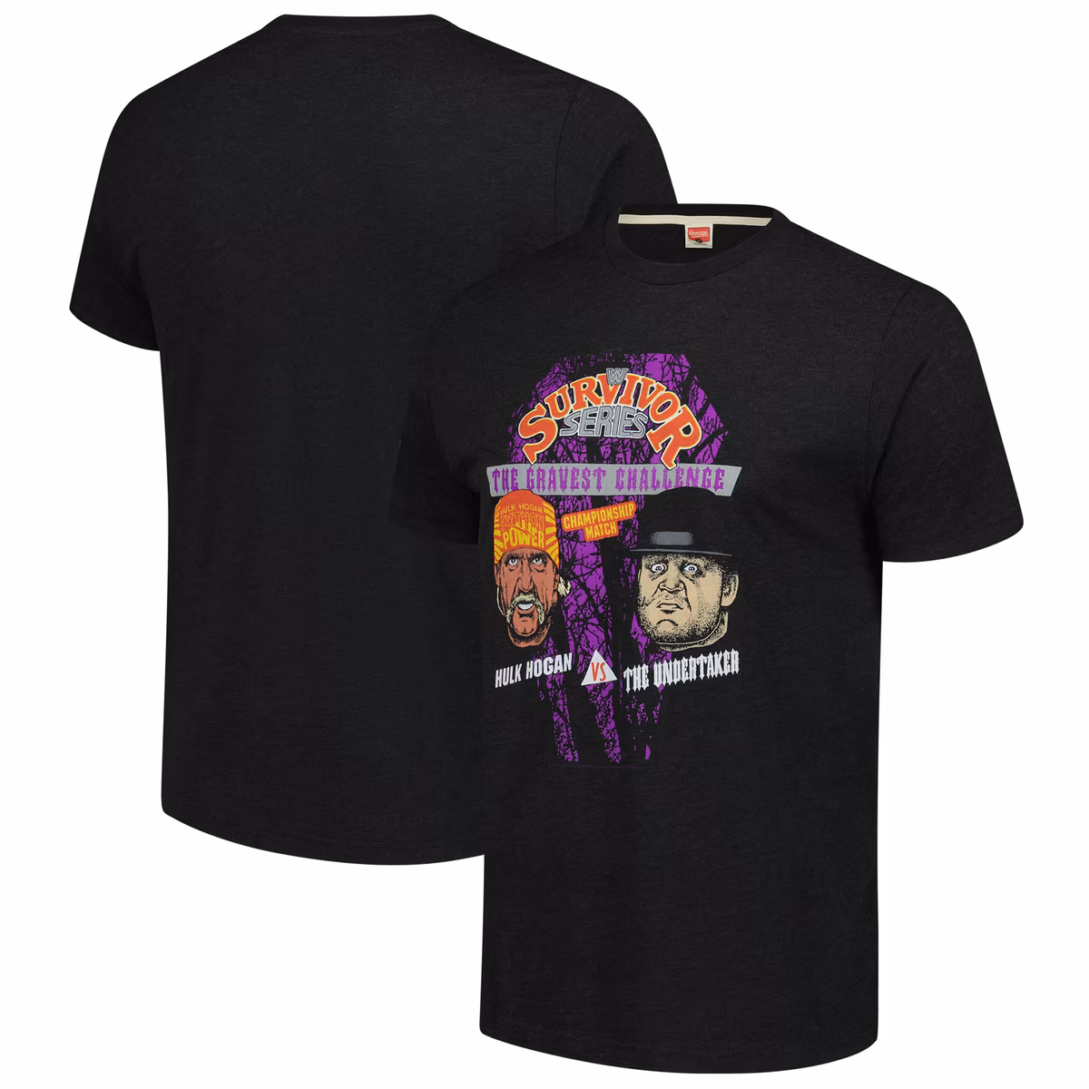 Men's Homage Charcoal Survivor Series 1991 Hulk Hogan vs. The Undertaker Tri-Blend T-Shirt