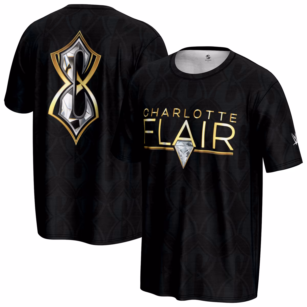 Men's ProSphere Black Charlotte Flair Tonal T-Shirt 2 Men's ProSphere Black Charlotte Flair Tonal T-Shirt