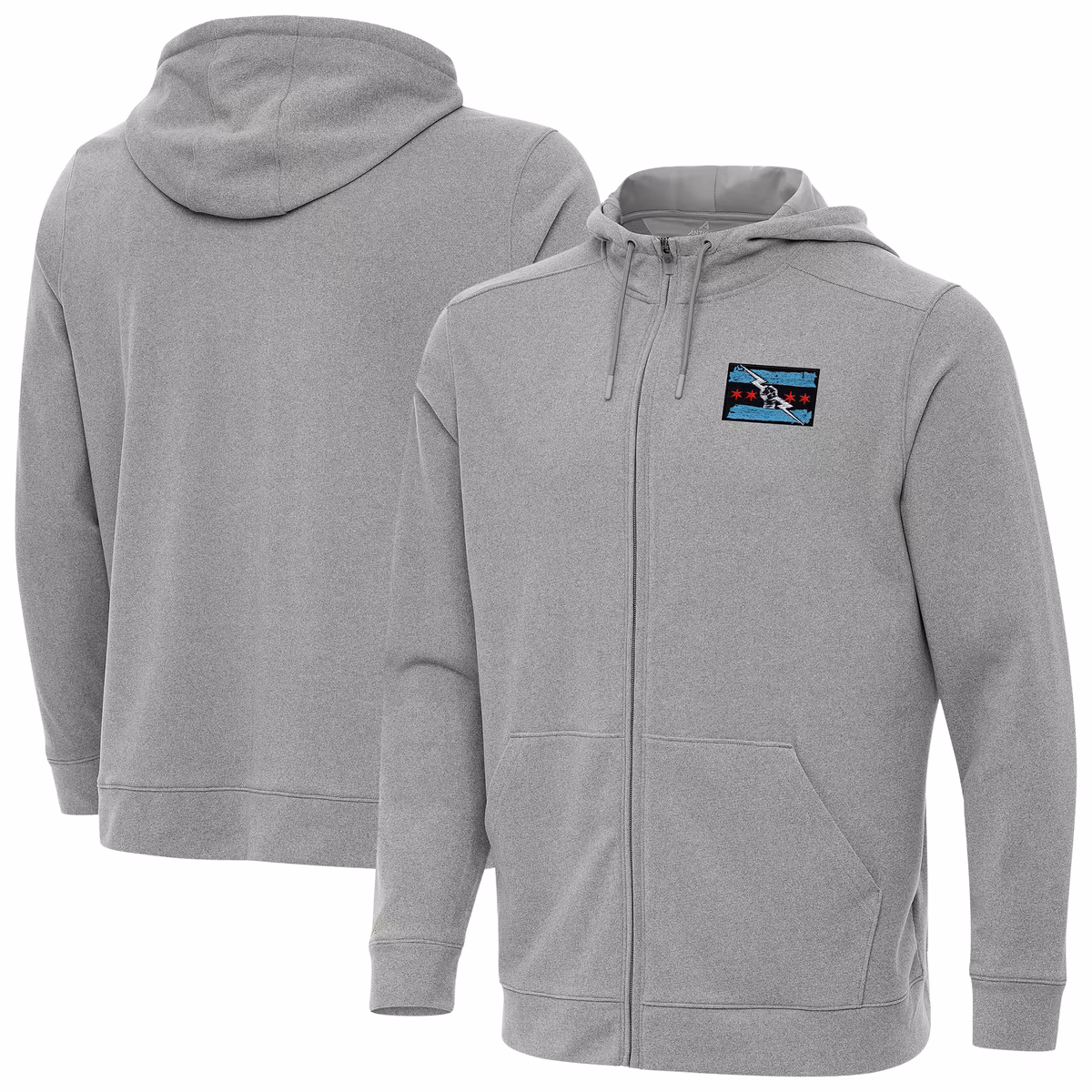 Men's Antigua Heather Gray CM Punk Effortless Full-Zip Hoodie 11 Men's Antigua Heather Gray CM Punk Effortless Full-Zip Hoodie