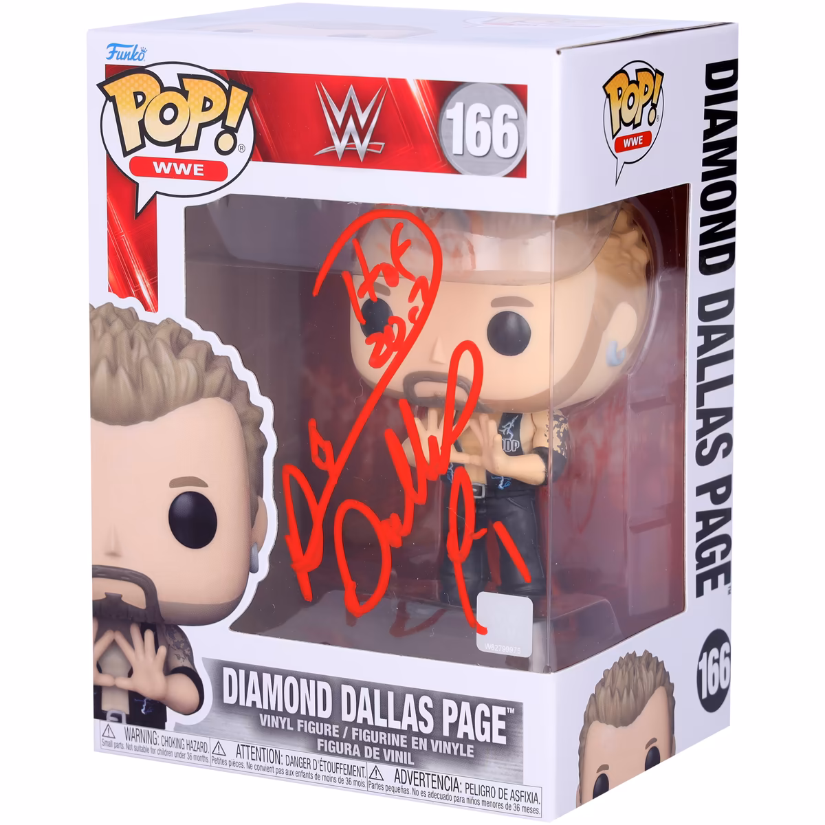 Dallas Page Diamond Dallas Page Autographed Funko Pop! Figurine with "HOF 2017" Inscription - #166