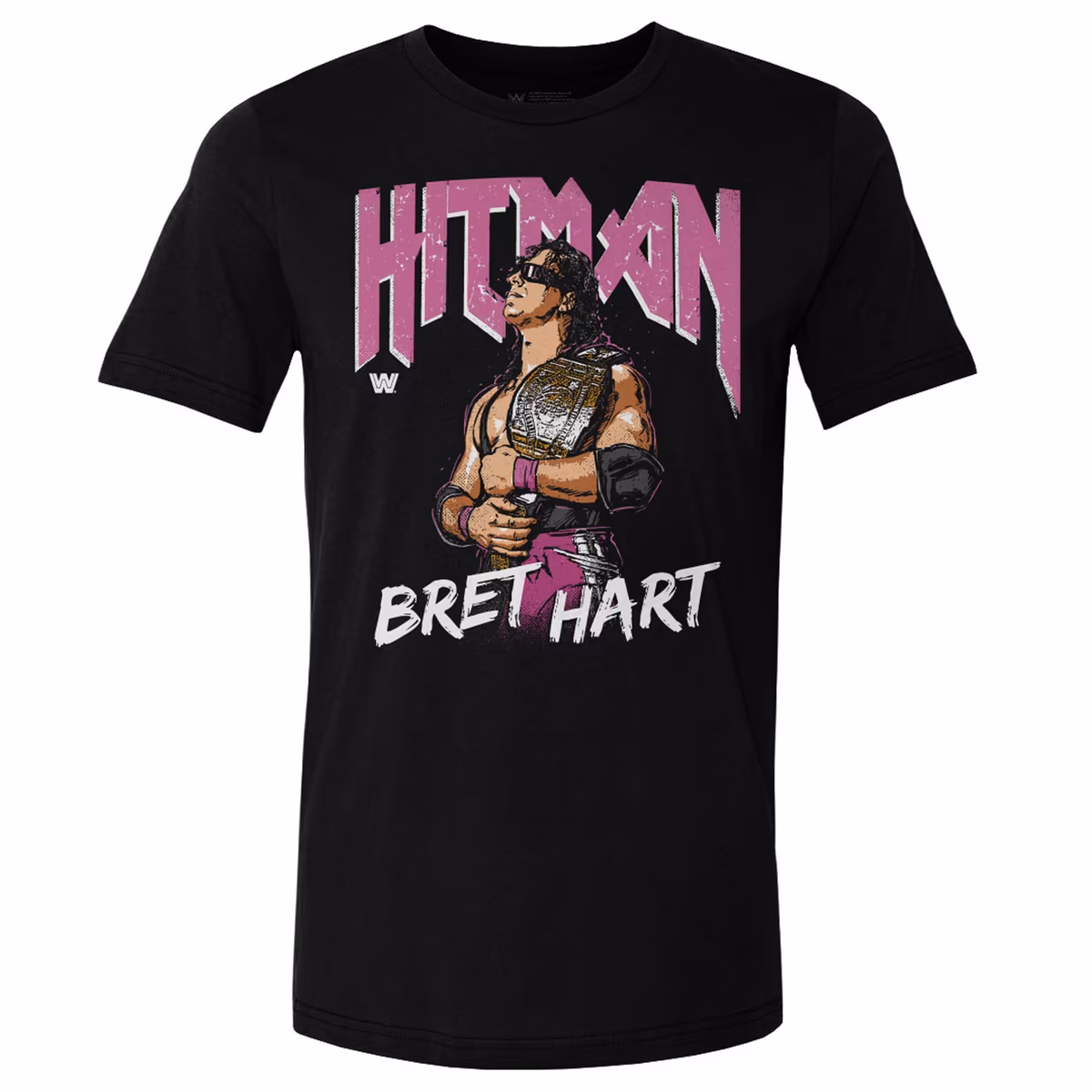 Men's 500 Level Black Bret Hart Hitman T-Shirt 1 Men's 500 Level Black Bret Hart Hitman T-Shirt
