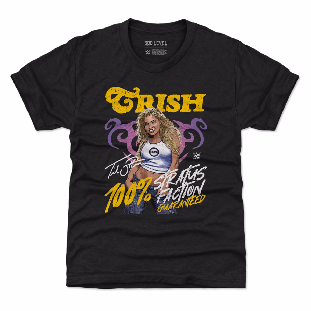 Youth 500 Level Heather Black Trish Stratus Stratusfaction T-Shirt 4 Youth 500 Level Heather Black Trish Stratus Stratusfaction T-Shirt