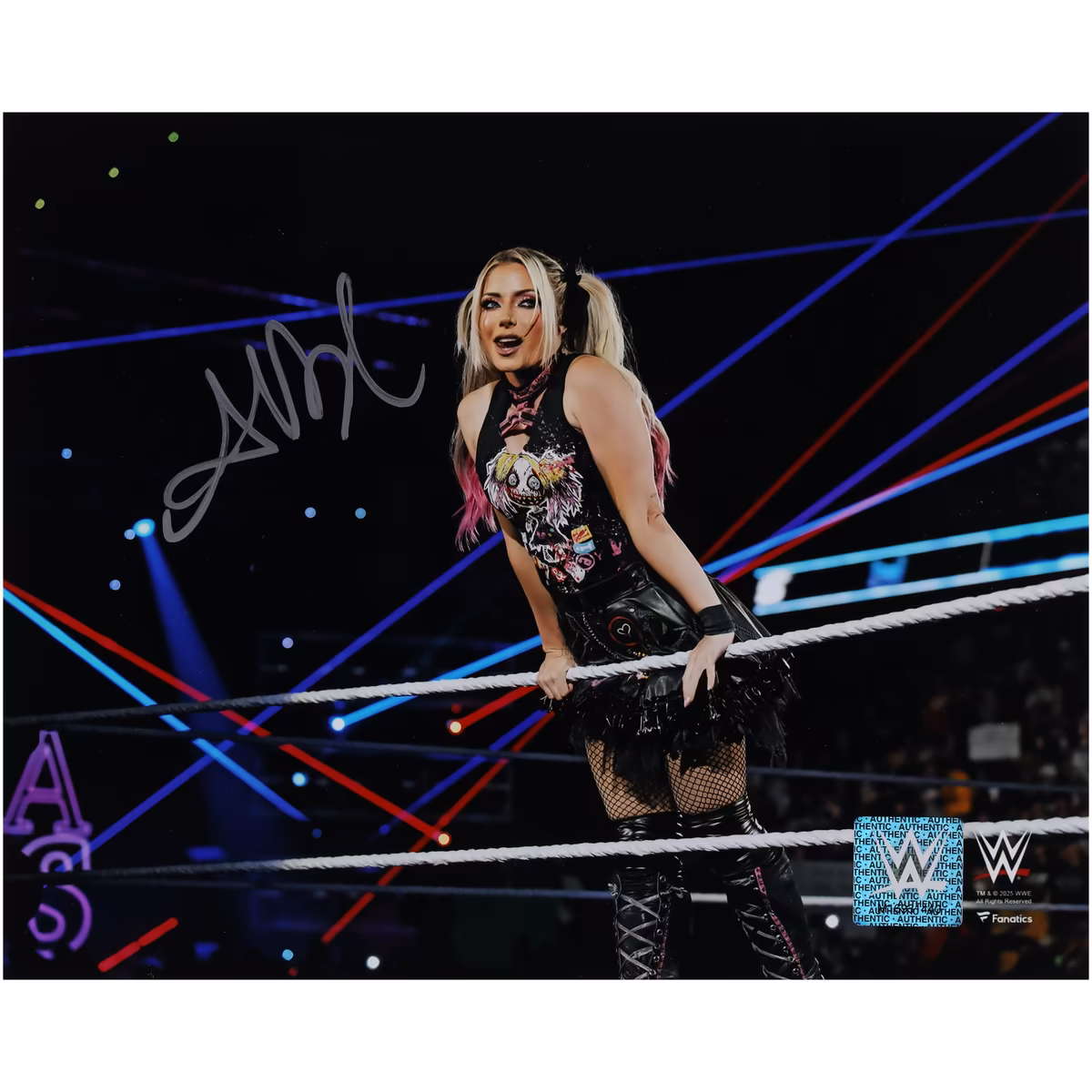 Alexa Bliss WWE Autographed 8" x 10" Leaning On The Ropes Photograph