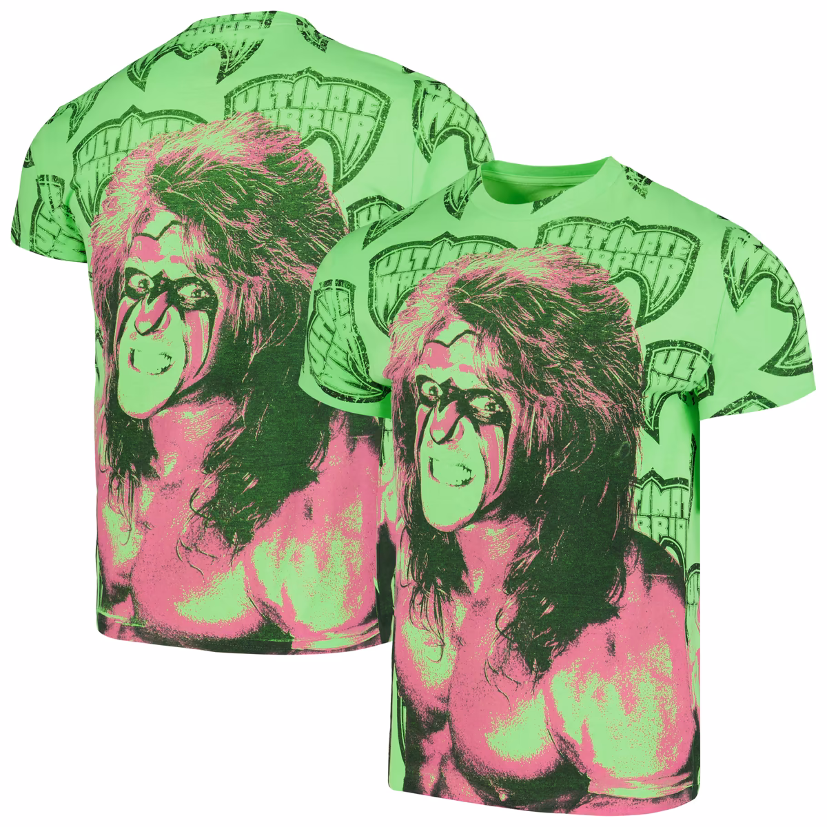 Men's Ripple Junction Neon Green The Ultimate Warrior Allover Print T-Shirt 9 Men's Ripple Junction Neon Green The Ultimate Warrior Allover Print T-Shirt