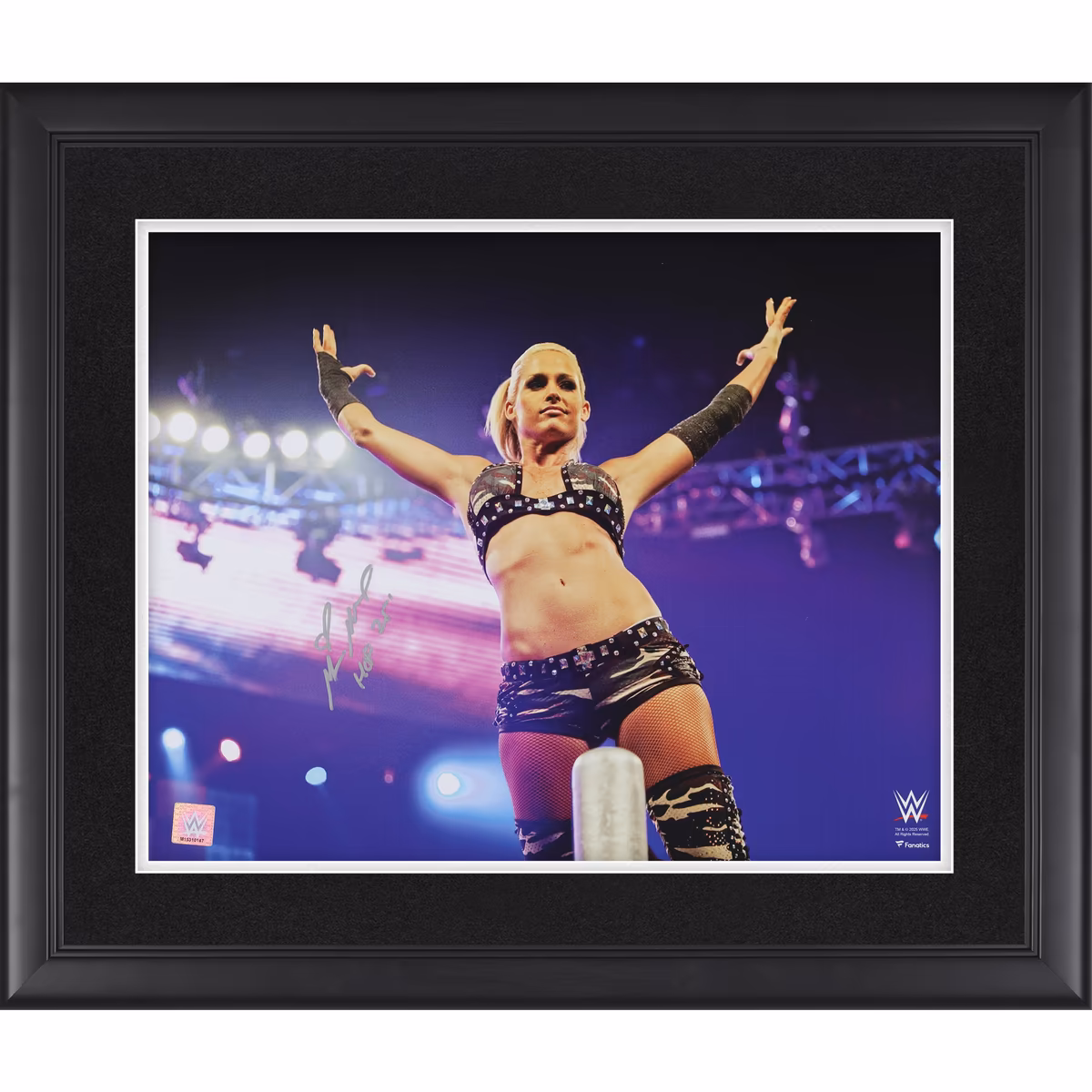 Michelle McCool WWE Autographed Framed 16" x 20" Standing on Ropes Photograph with "HOF 25" Inscription 6 Michelle McCool WWE Autographed Framed 16" x 20" Standing on Ropes Photograph with "HOF 25" Inscription