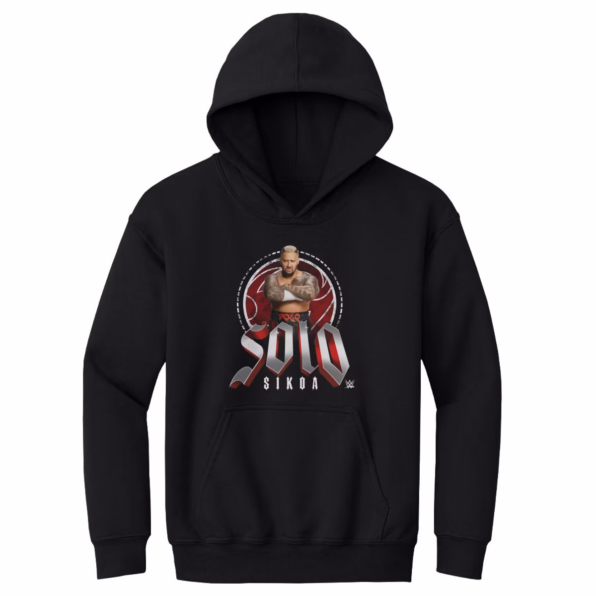 Youth 500 Level Black Solo Sikoa Tribal Hoodie 3 Youth 500 Level Black Solo Sikoa Tribal Hoodie