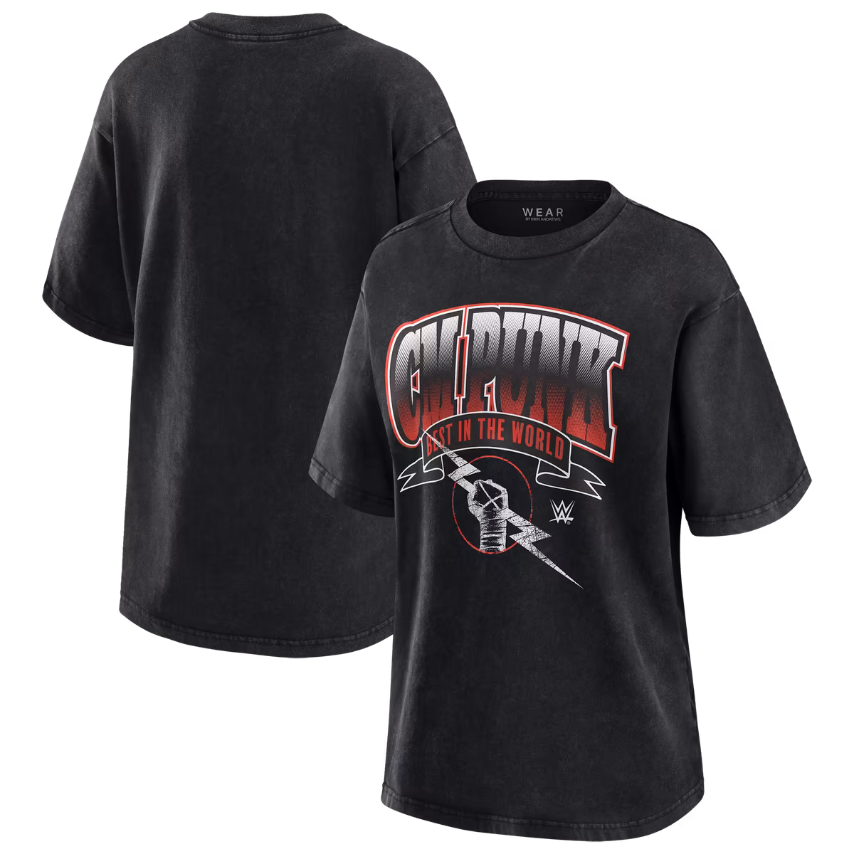 Women's WEAR by Erin Andrews Black CM Punk Boyfriend T-Shirt 3 Women's WEAR by Erin Andrews Black CM Punk Boyfriend T-Shirt