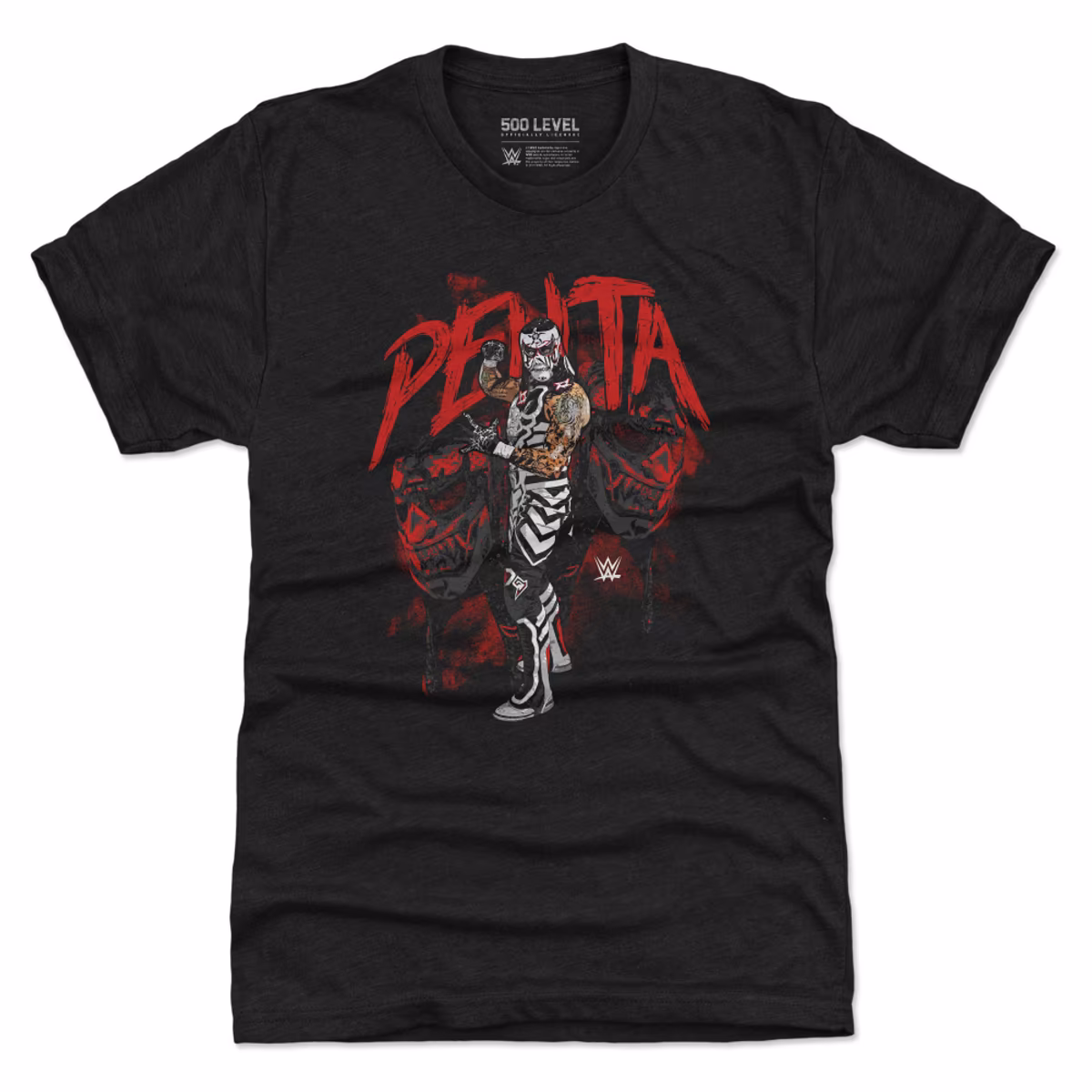 Men's 500 Level Heather Black Penta Grunge Pose Tri-Blend T-Shirt