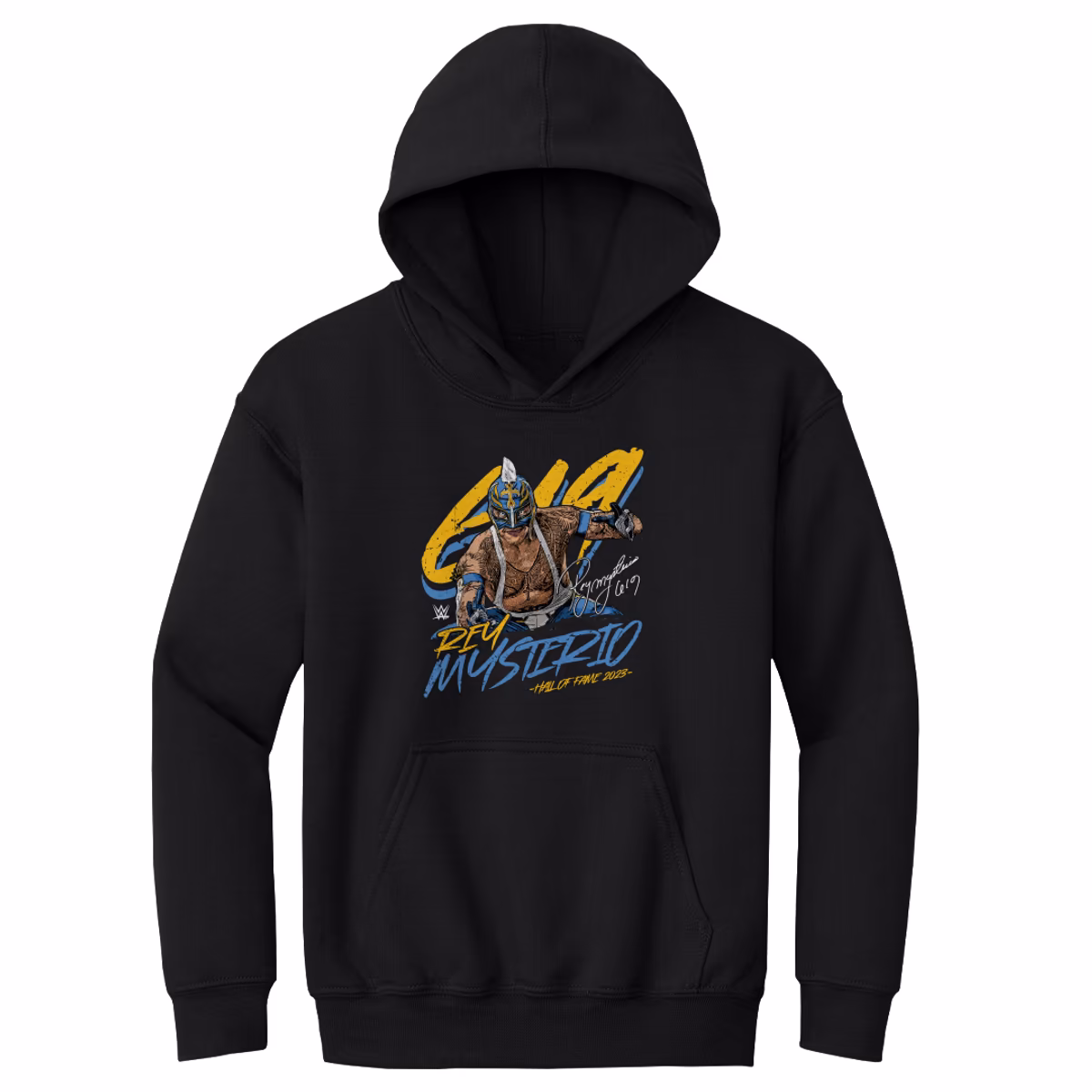 Youth 500 Level Black Rey Mysterio 2023 Hall of Fame Pullover Hoodie 1 Youth 500 Level Black Rey Mysterio 2023 Hall of Fame Pullover Hoodie