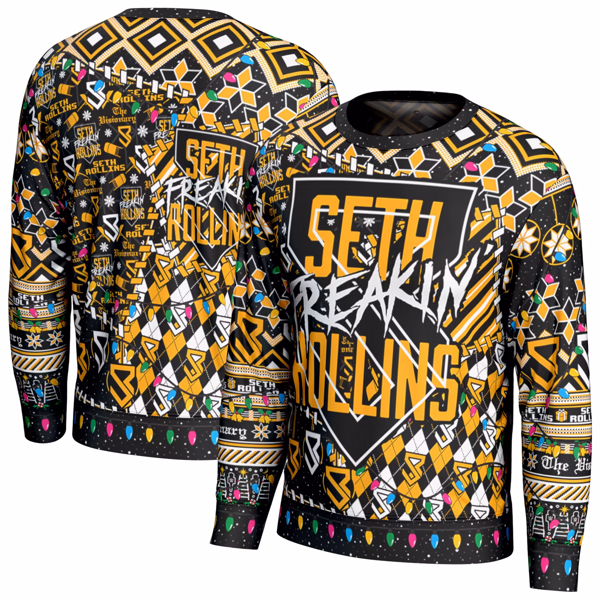 Youth ProSphere Black Seth Rollins Holiday Sweater 2 Youth ProSphere Black Seth Rollins Holiday Sweater