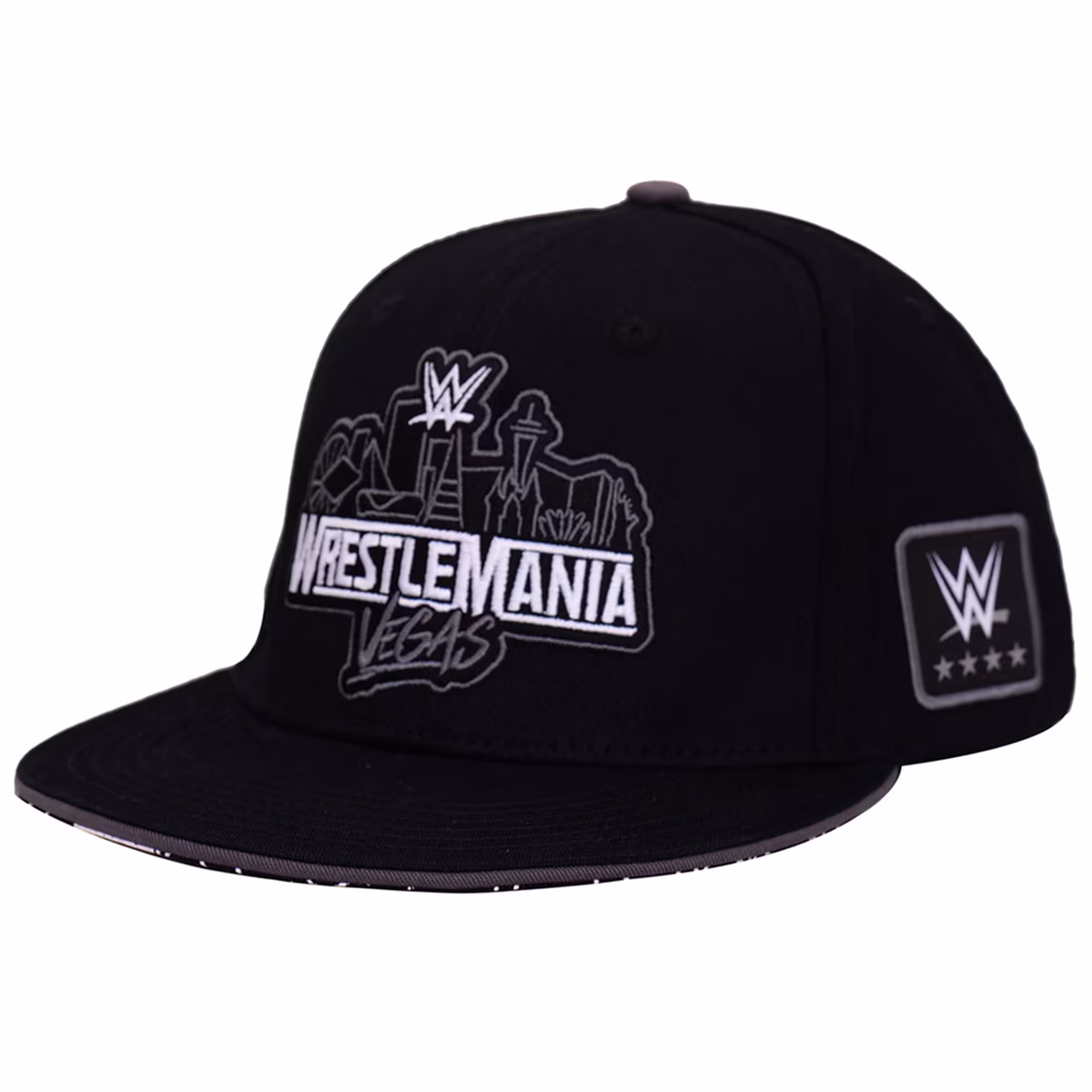 Men's Black WrestleMania 42 Logo Patch Flat Brim Snapback Hat 4 Men's Black WrestleMania 42 Logo Patch Flat Brim Snapback Hat