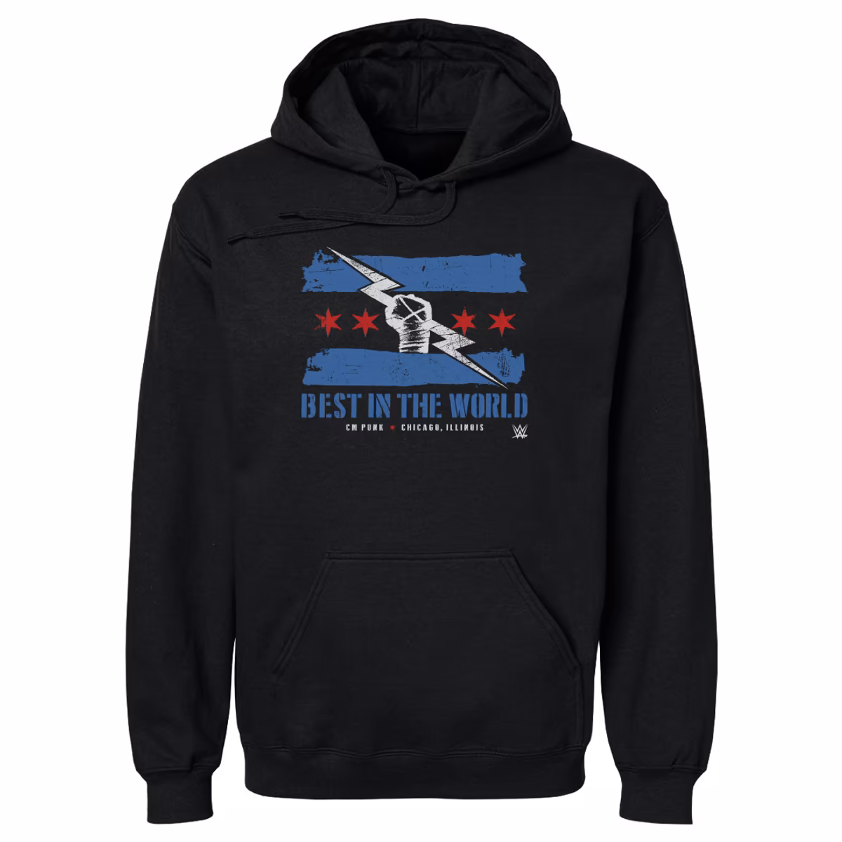 Men's 500 Level Black CM Punk Logo Flag Pullover Hoodie 10 Men's 500 Level Black CM Punk Logo Flag Pullover Hoodie