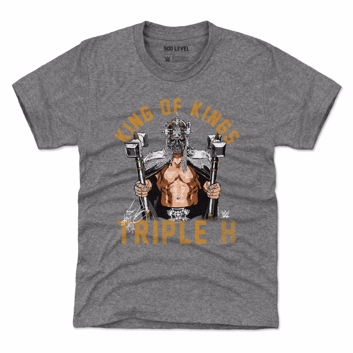 Youth 500 Level Heather Gray Triple H King Of Kings T-Shirt 9 Youth 500 Level Heather Gray Triple H King Of Kings T-Shirt