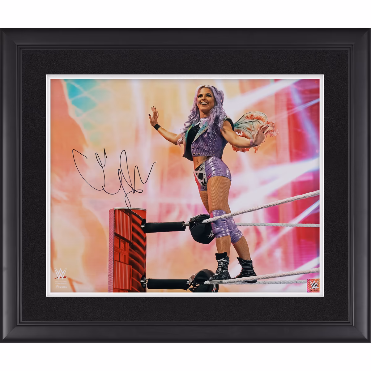 Candice LeRae WWE Autographed Framed 16" x 20" Entrance on Ropes Photograph
