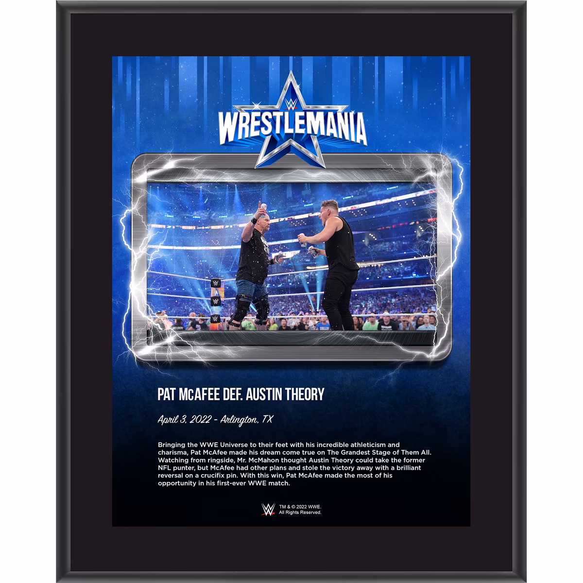 Pat McAfee 10.5" x 13" WrestleMania 38 Night 2 Sublimated Plaque