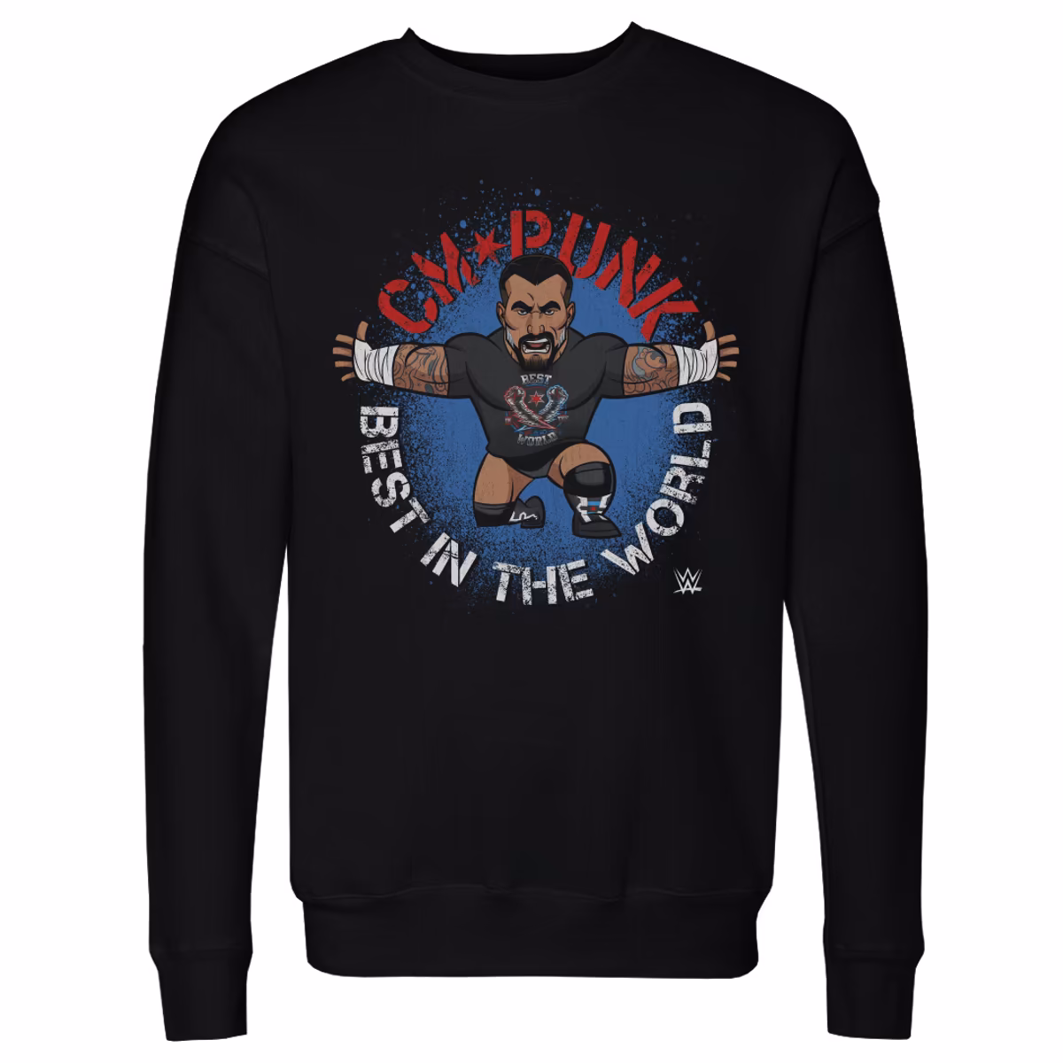 Men's 500 Level Black CM Punk Big Shots Pose Pullover Sweatshirt