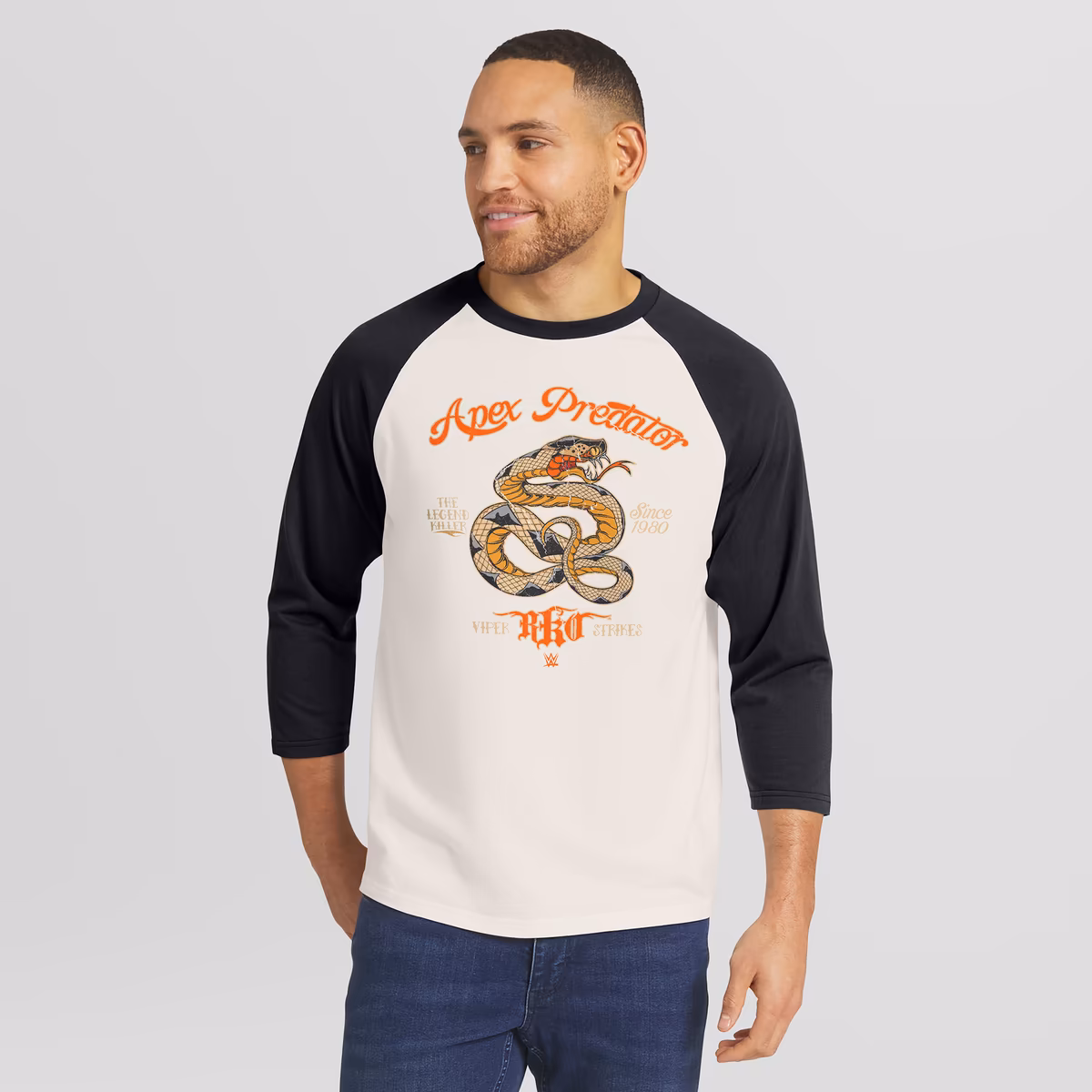 Men's Darius Rucker Collection by Fanatics White/Black Randy Orton 3/4 Sleeve Raglan T-Shirt