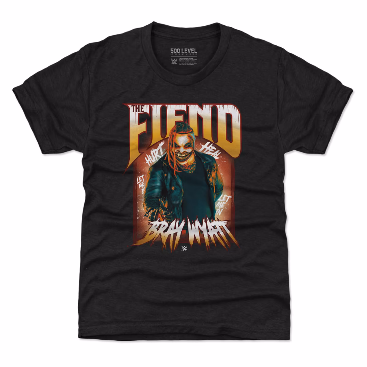 Youth 500 Level Heather Black Bray Wyatt Phrases T-Shirt
