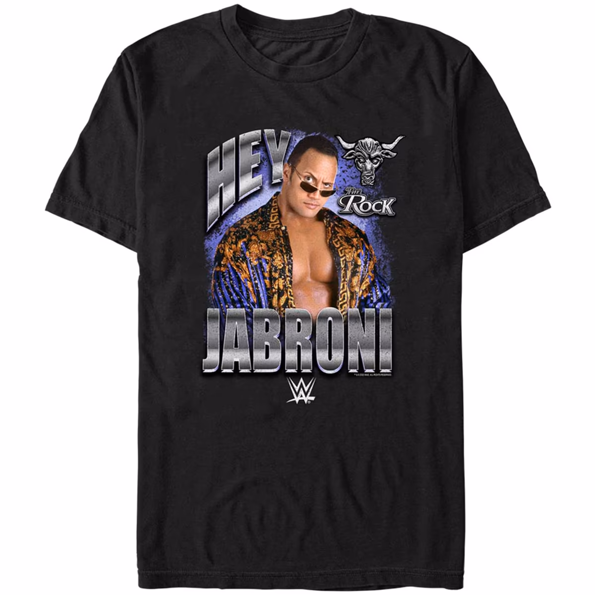 Men's Mad Engine  Black The Rock Hey Jabroni Graphic T-Shirt