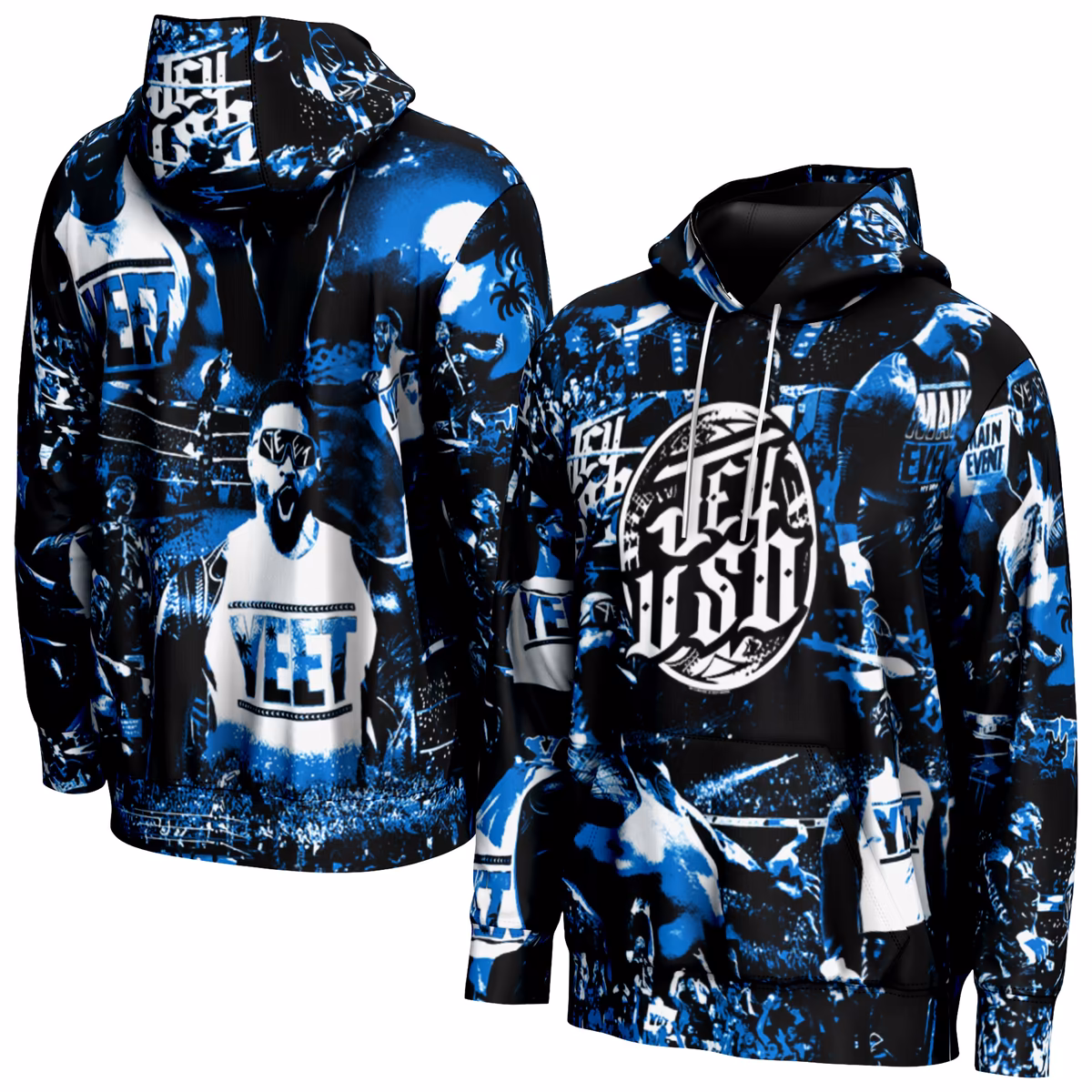 Men's ProSphere Black Jey Uso Crowd Pullover Hoodie 1 Men's ProSphere Black Jey Uso Crowd Pullover Hoodie