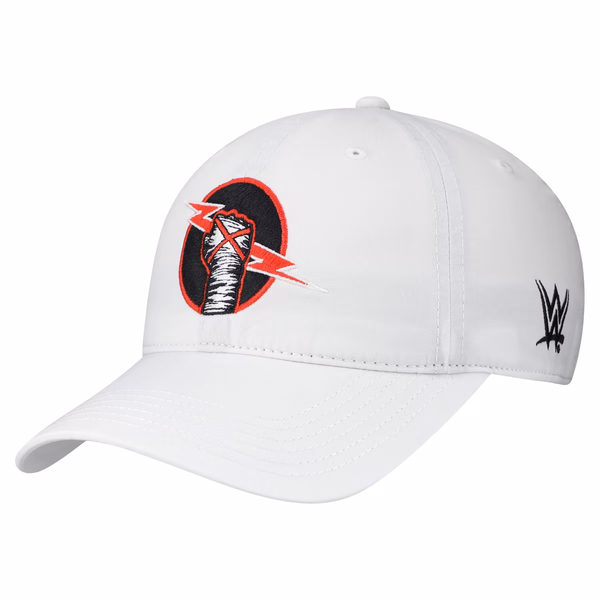 Men's White CM Punk WWE Circle Lightening Bolt Terra Twill Adjustable Hat