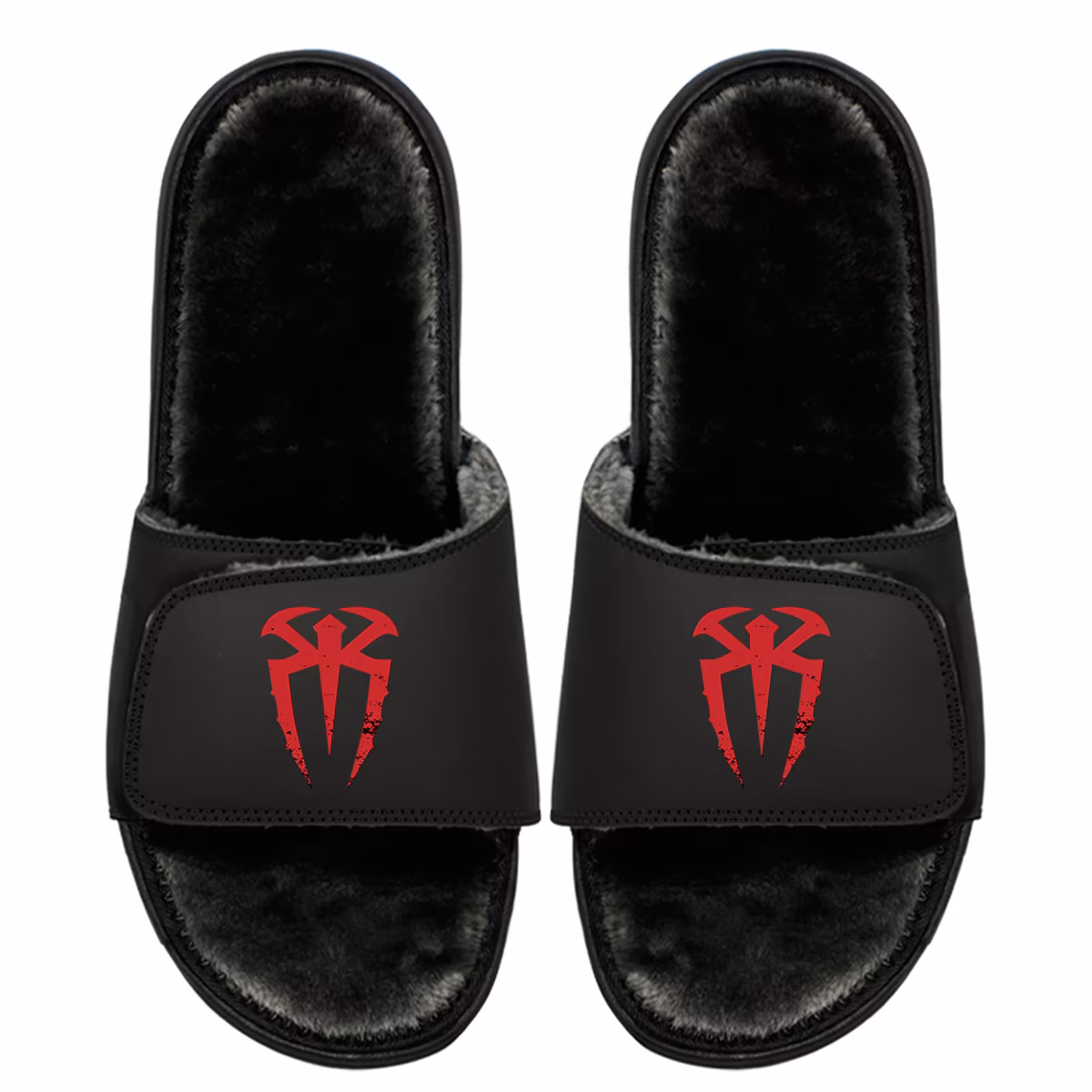 Unisex ISlide Black Roman Reigns Fur Wordmark Slide Sandals 3 Unisex ISlide Black Roman Reigns Fur Wordmark Slide Sandals