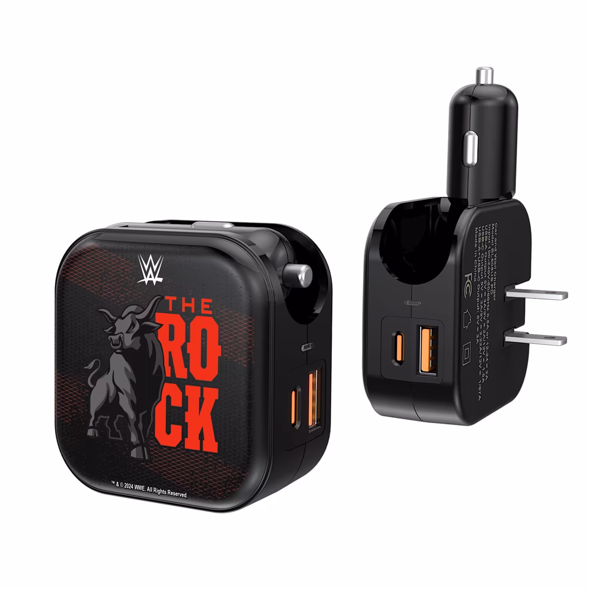 Keyscaper Black The Rock 2-In-1 USB A/C Charger