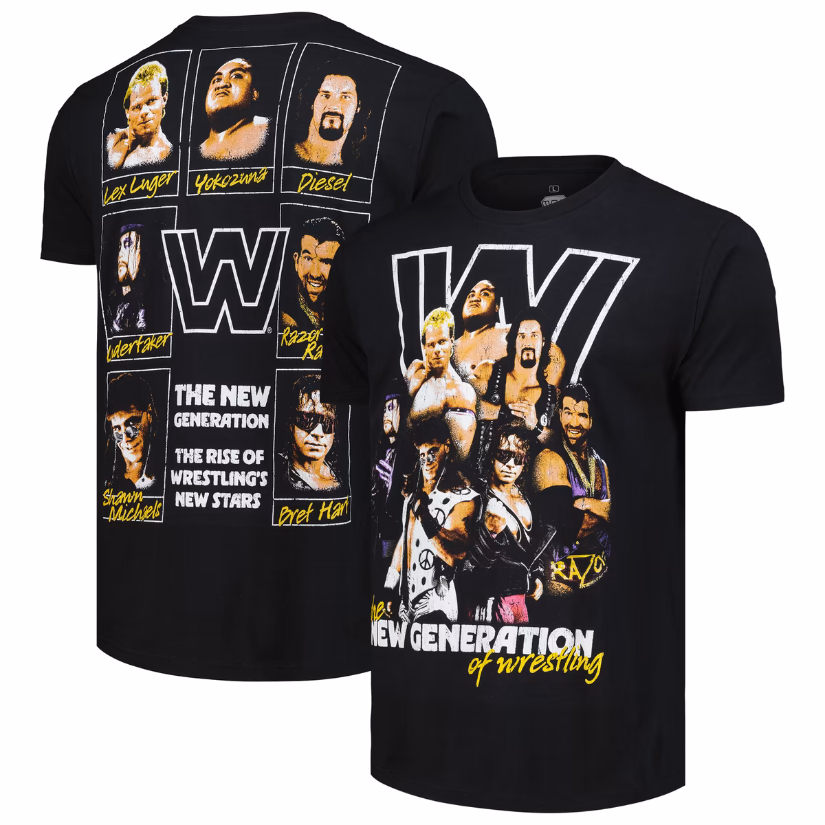 Men's Ripple Junction Black WWE New Generation Era Collage T-Shirt 9 Men's Ripple Junction Black WWE New Generation Era Collage T-Shirt