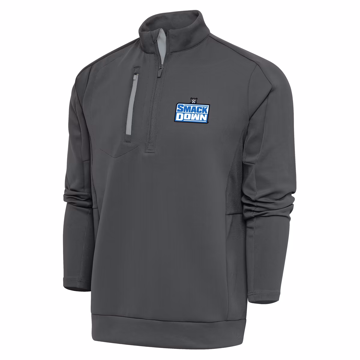 Men's Antigua Gray SmackDown Generation Quarter-Zip Pullover Top 7 Men's Antigua Gray SmackDown Generation Quarter-Zip Pullover Top