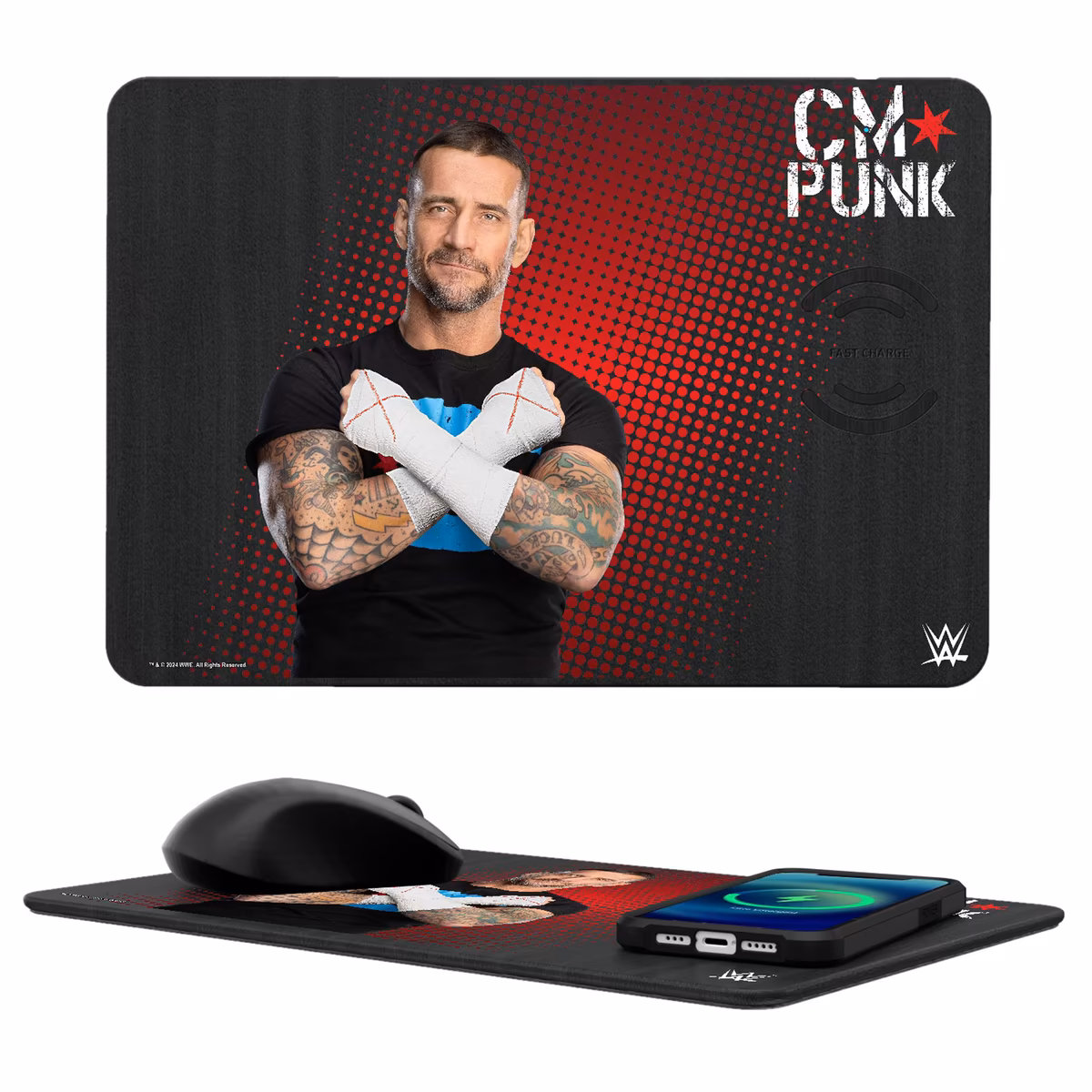 Keyscaper CM Punk Superstar Wireless Charger and Mouse Pad
