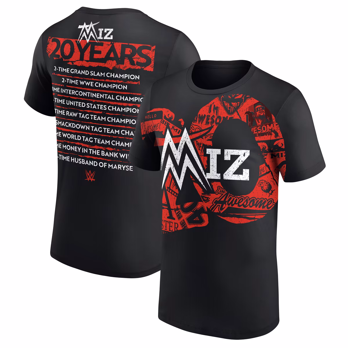 Men's Black The Miz 20 Years T-Shirt