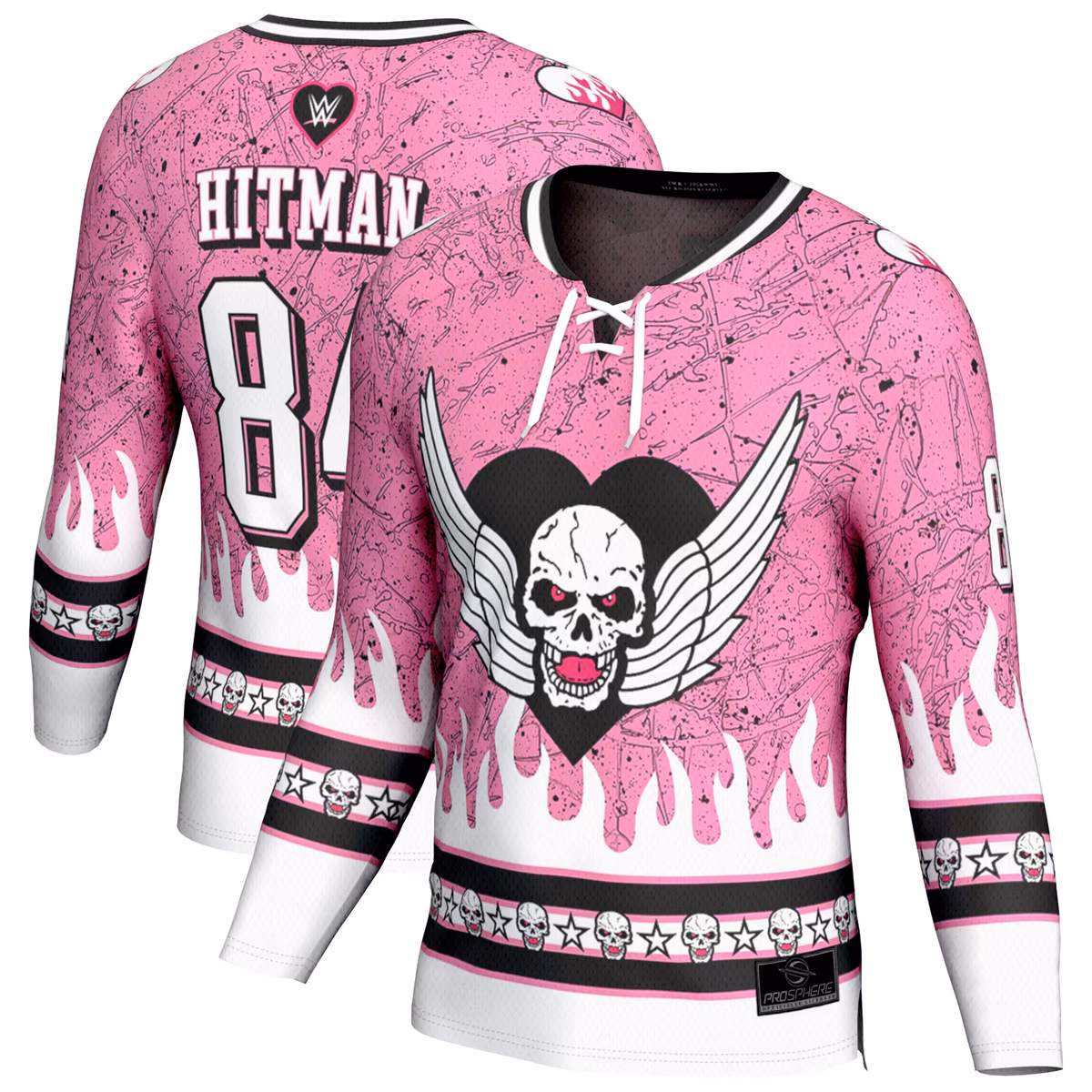 Men's ProSphere Pink Bret Hart Hitman Hockey Jersey