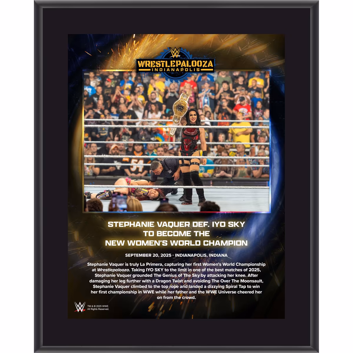 Stephanie Vaquer WWE 10.5" x 13" Wrestlepalooza 2025 Sublimated Plaque