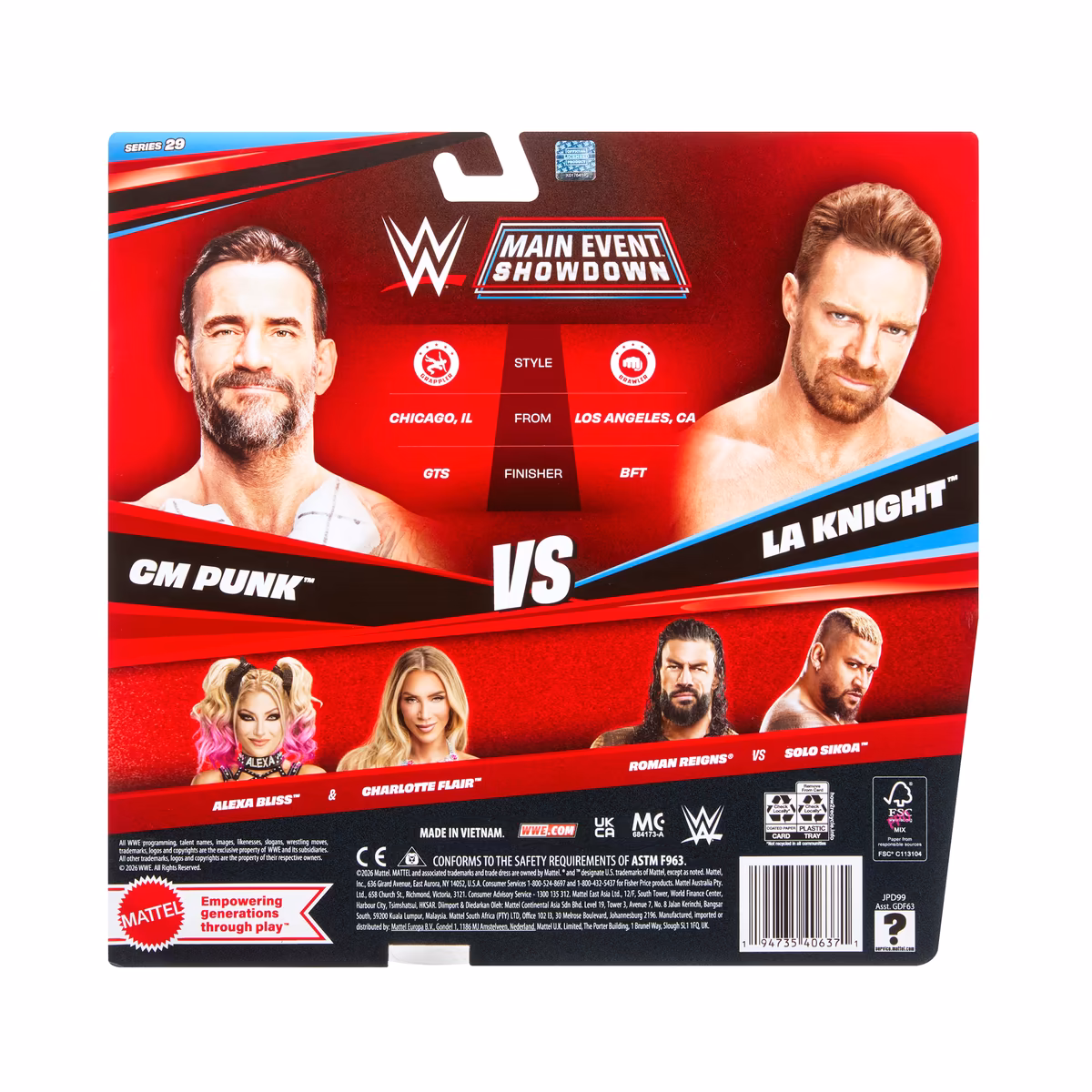 CM Punk vs. LA Knight WWE Mattel Championship Showdown Series 29 Two-Pack Action Figure 3 CM Punk vs. LA Knight WWE Mattel Championship Showdown Series 29 Two-Pack Action Figure