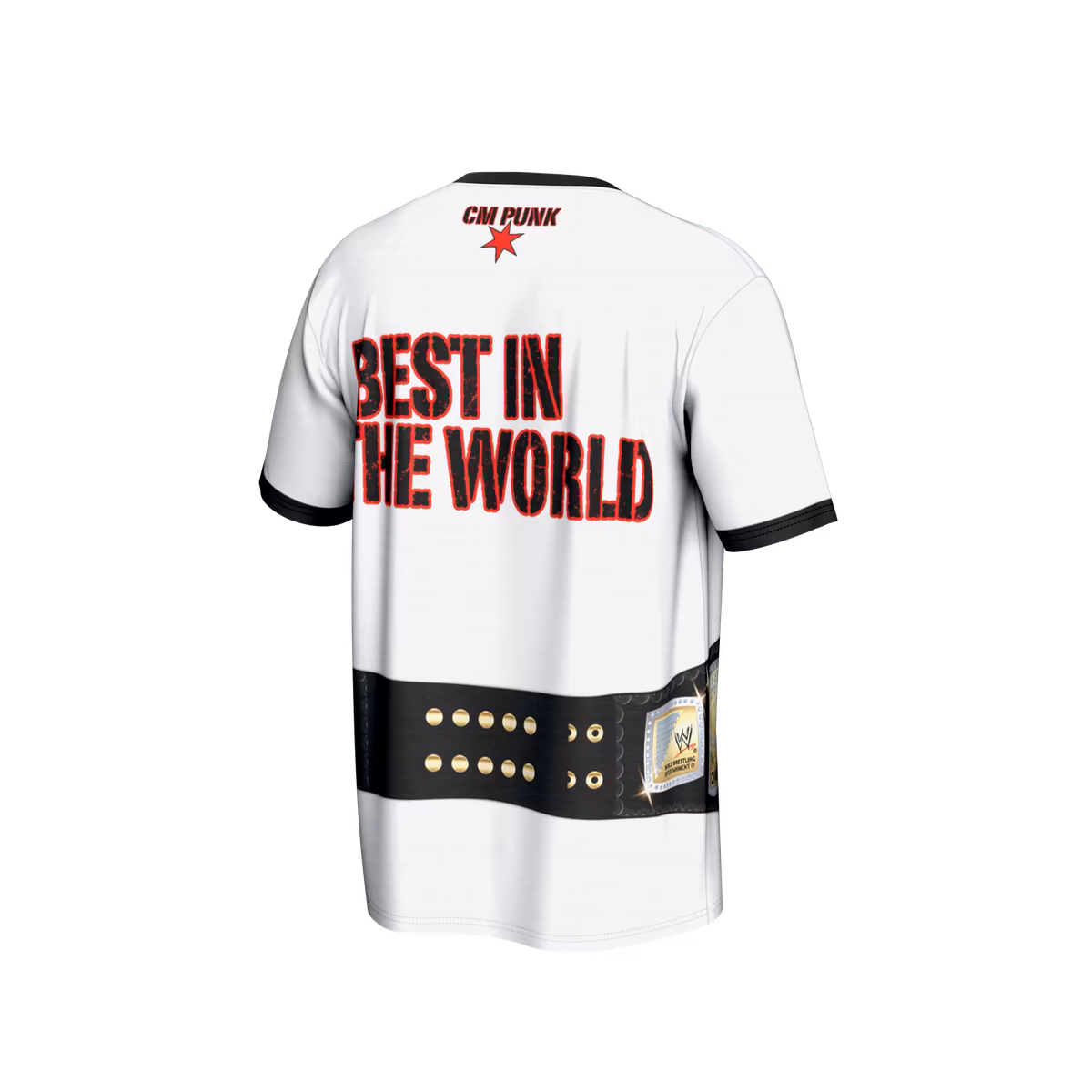 Men's ProSphere White CM Punk Spinner Belt T-Shirt 4 Men's ProSphere White CM Punk Spinner Belt T-Shirt