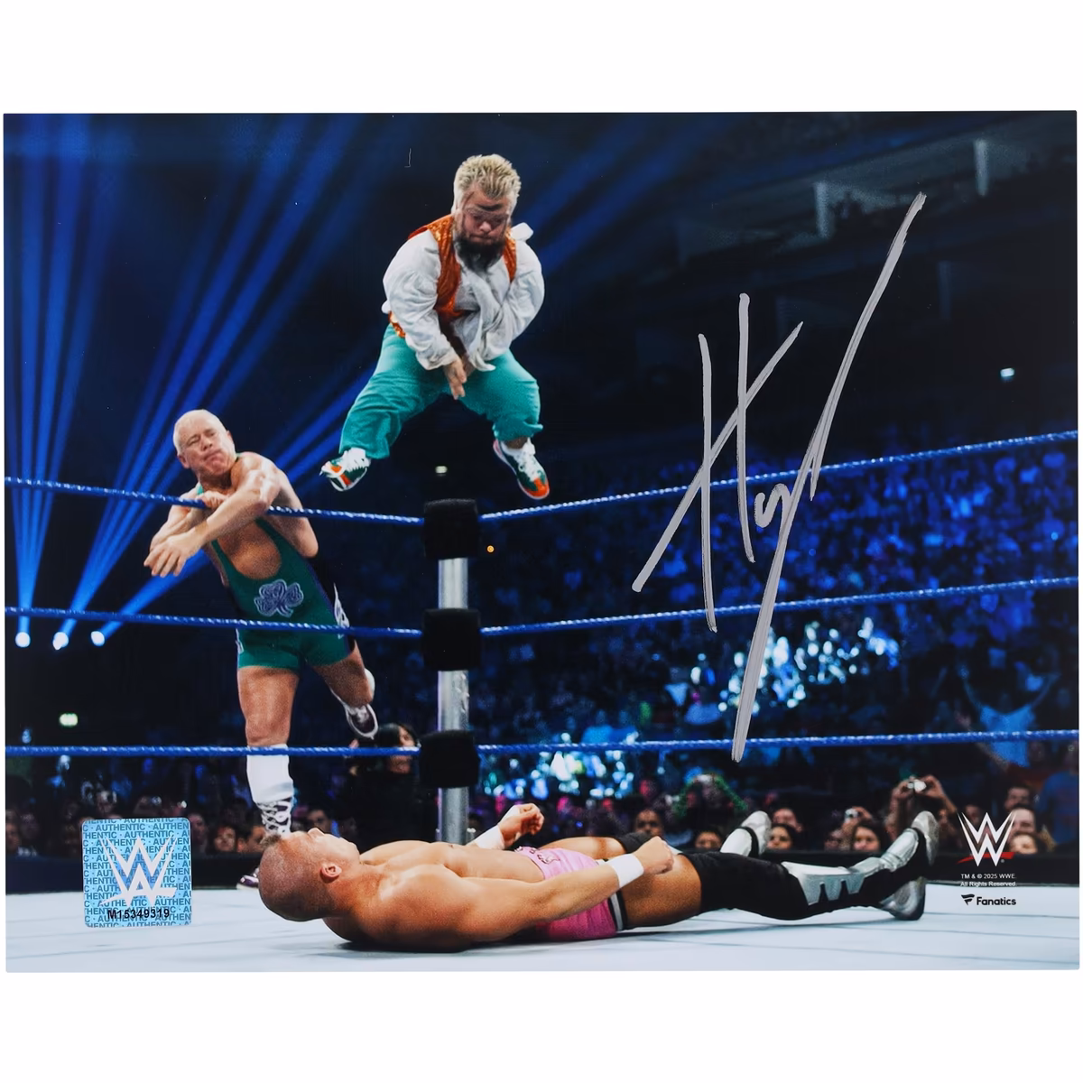 Hornswoggle WWE Autographed 8" x 10" Top Rope Dive Photograph